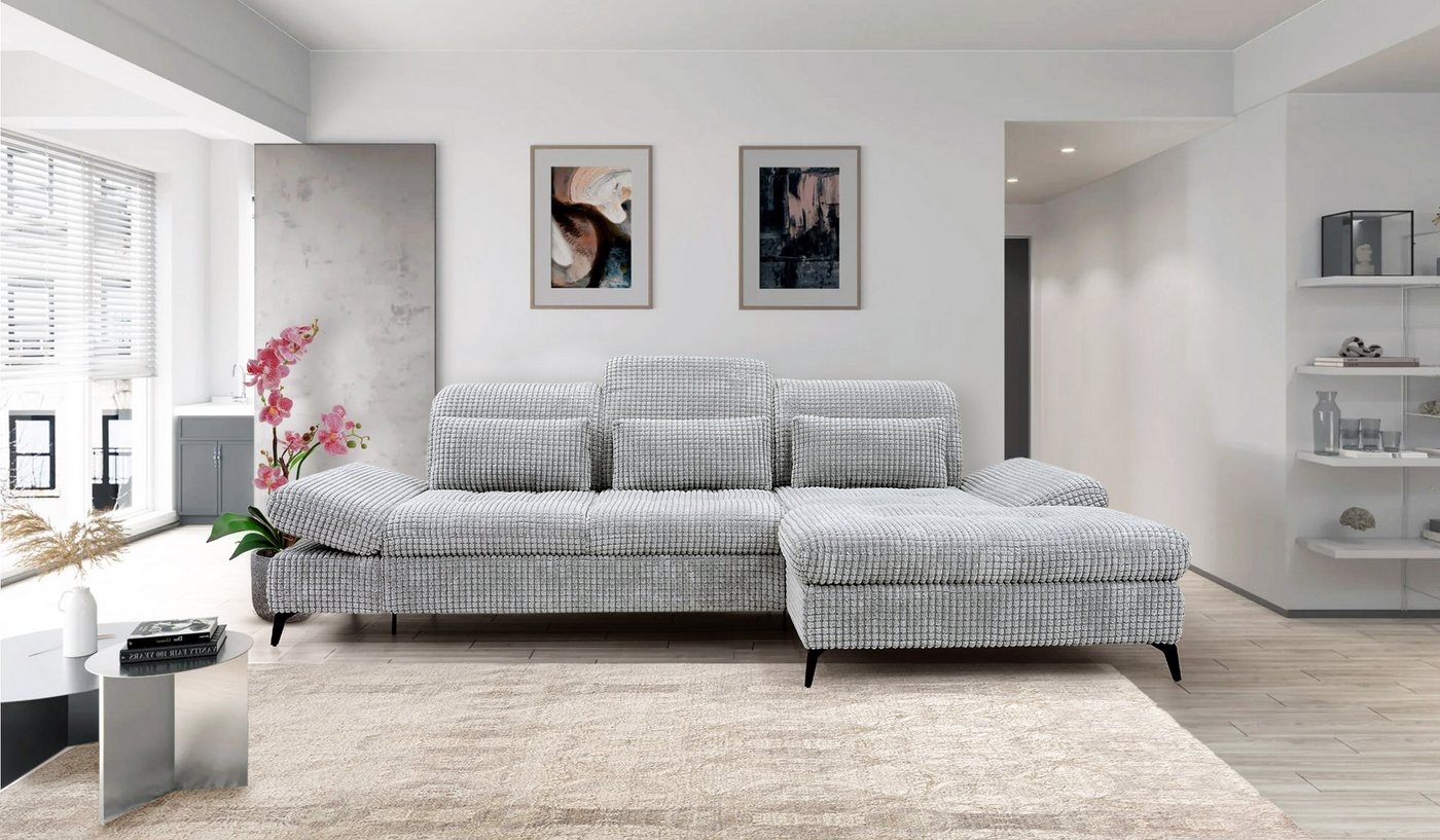 Hygger Möbelhaus Ecksofa Nola L-Form 300 x 170 cm, Sitztiefenverstellung, K günstig online kaufen