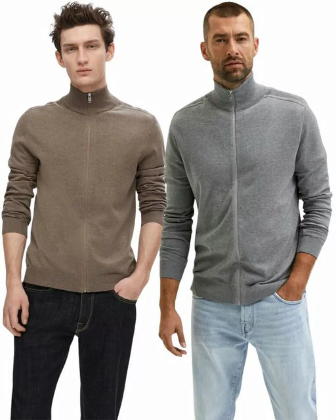 SELECTED HOMME Cardigan basic Sweatjacke mit Reißverschluss im Doppelpack günstig online kaufen