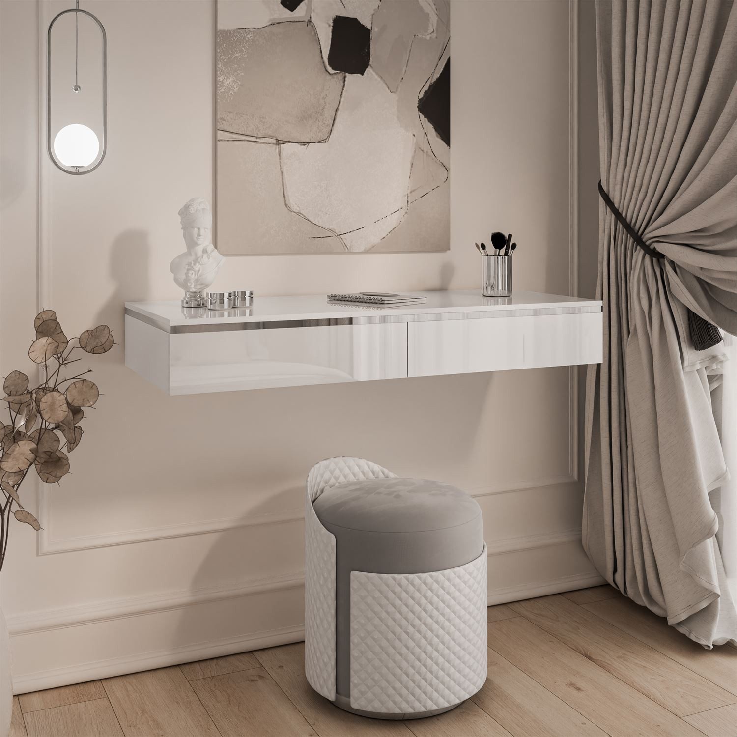 Lookway Schminktisch AURORA SILVER Hängender Kosmetiktisch günstig online kaufen