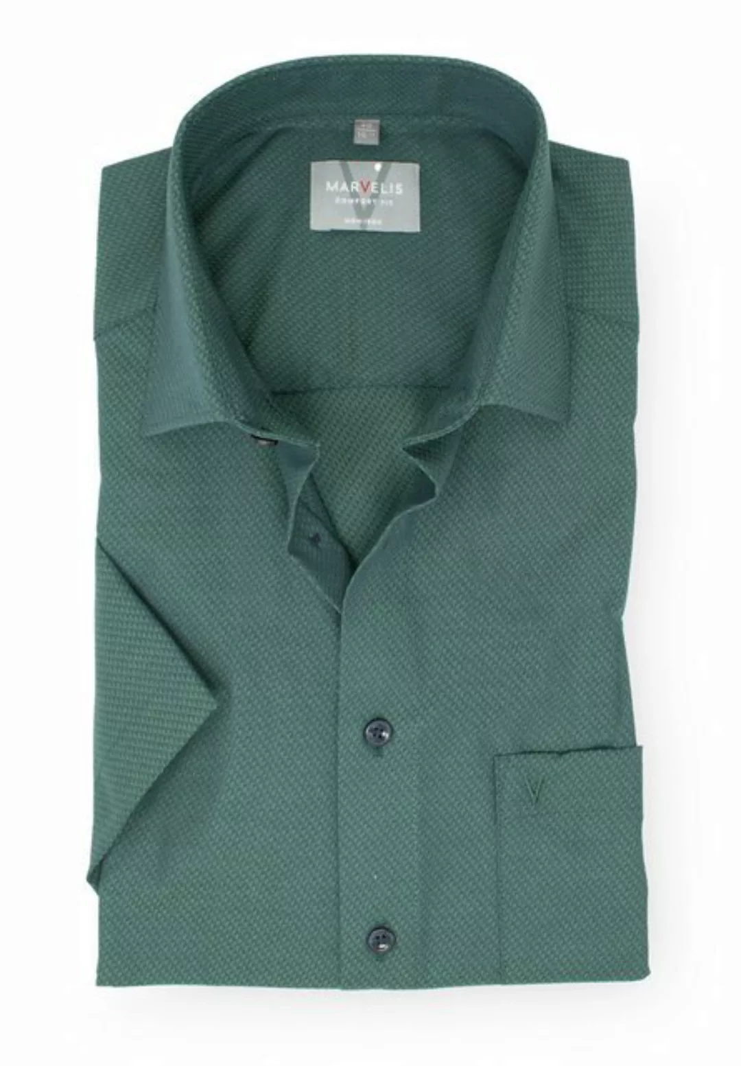 MARVELIS Kurzarmhemd Kurzarmhemd - Comfort Fit - Struktur - Grün günstig online kaufen