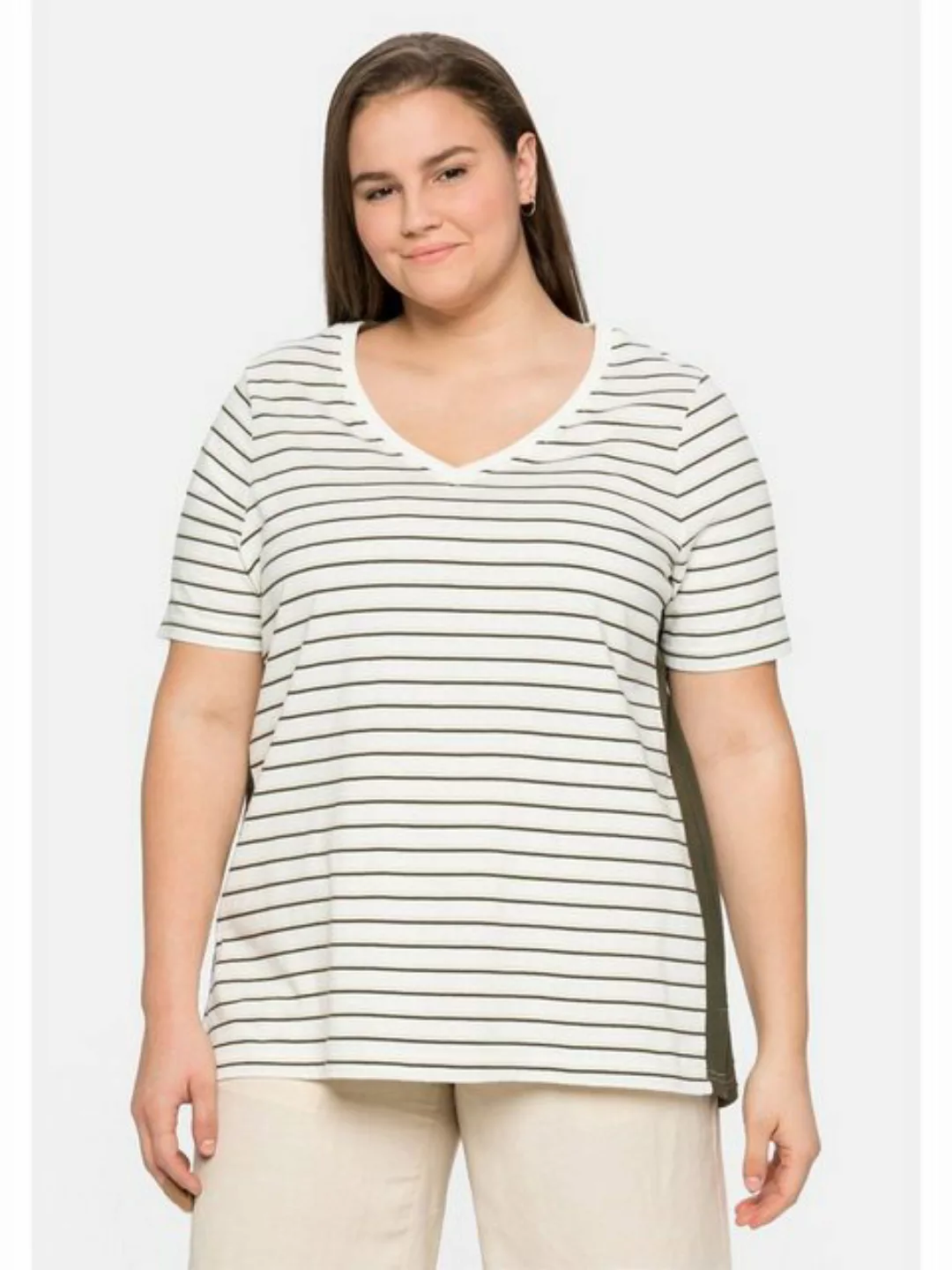 Sheego T-Shirt Große Größen mit V-Ausschnitt, aus weichem Jersey günstig online kaufen