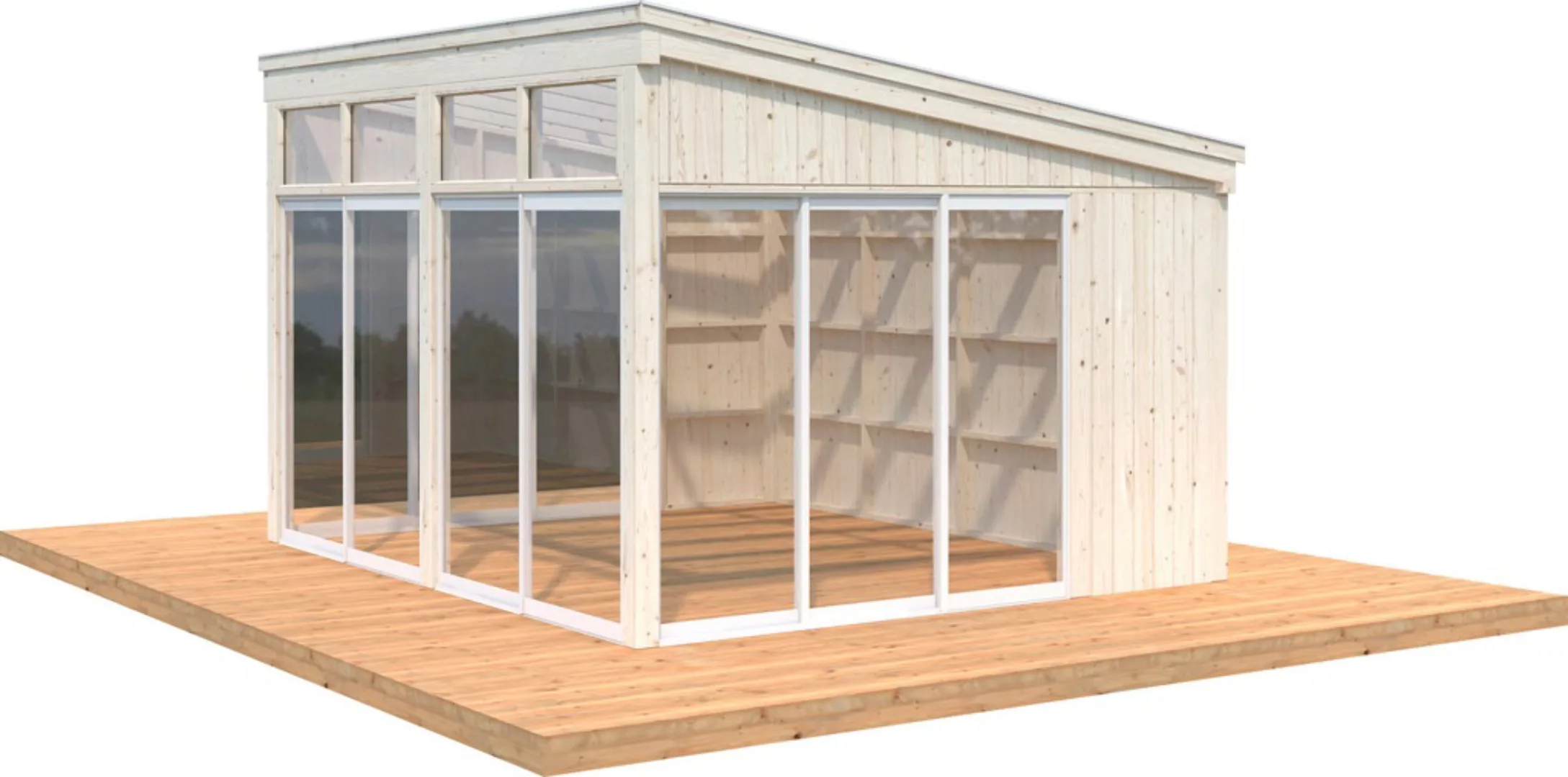 Palmako Holzpavillon "Nova", mit Doppelstegplatten, BxT: 432x376 cm, transp günstig online kaufen