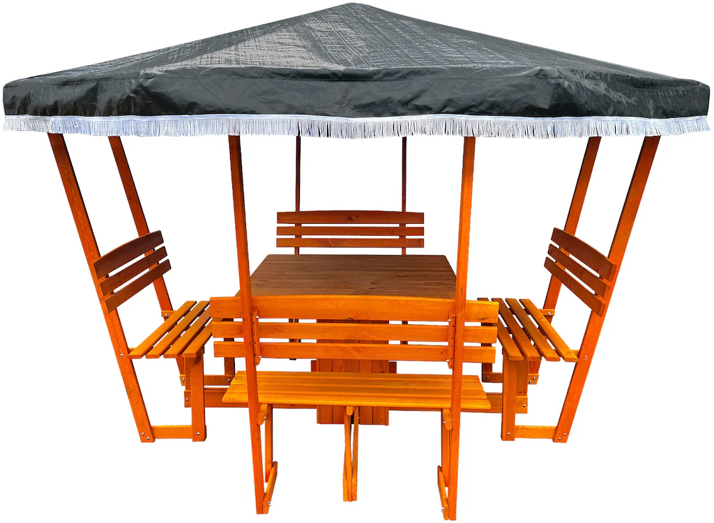 promadino Holzpavillon "Rosenheim", (Set), BxT: 304x304 cm, inkl. Sitzgrupp günstig online kaufen