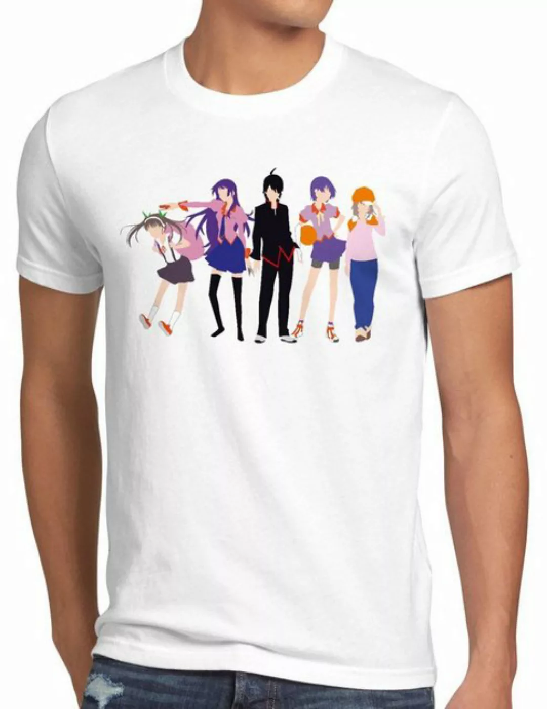style3 Print-Shirt Herren T-Shirt Bakemonogatari serie anime Nekomonogatari günstig online kaufen