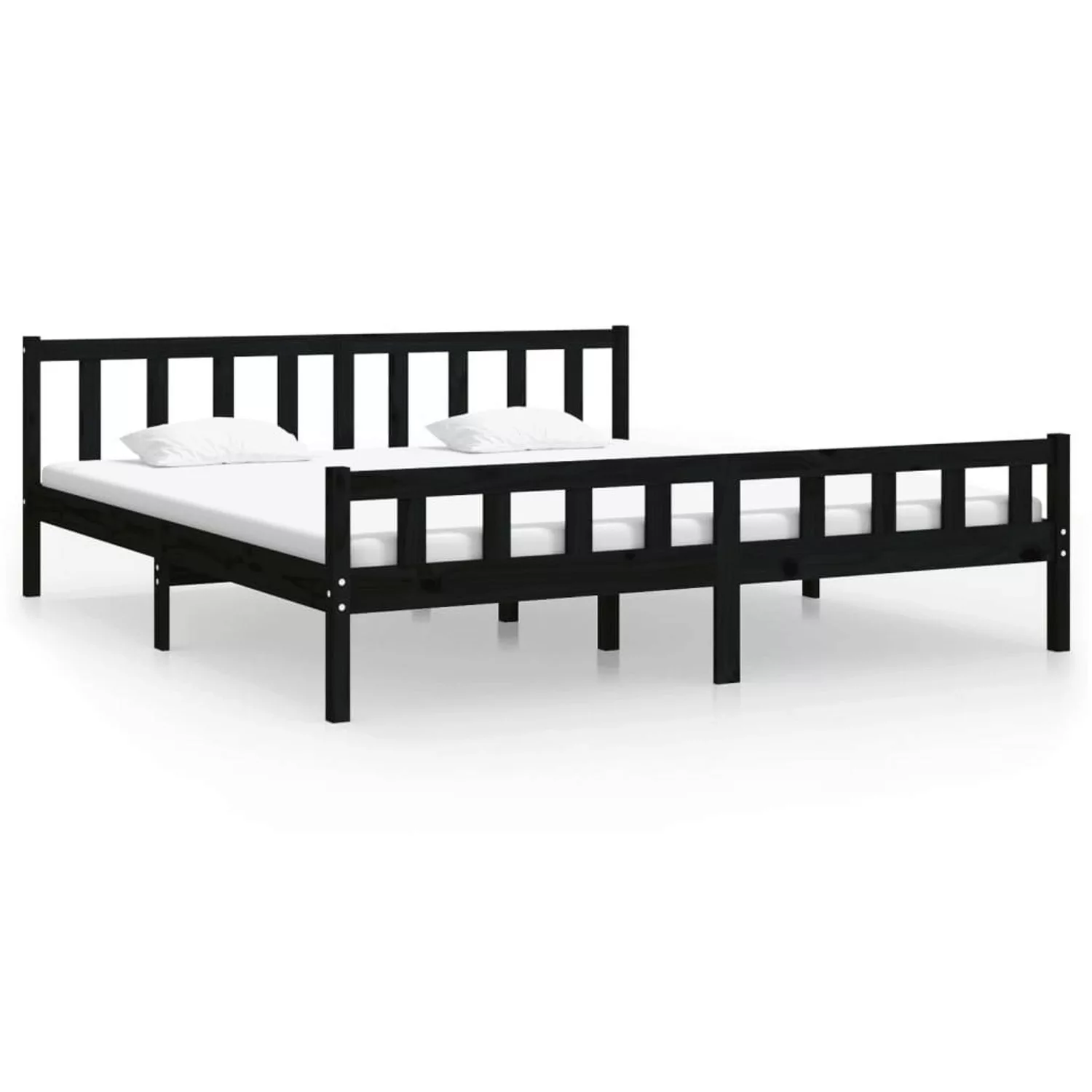 Vidaxl Massivholzbett Schwarz 200x200 Cm günstig online kaufen