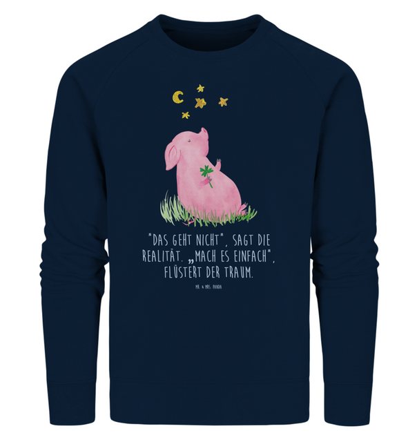 Mr. & Mrs. Panda Longpullover Größe L Schwein Glück - French Navy - Geschen günstig online kaufen