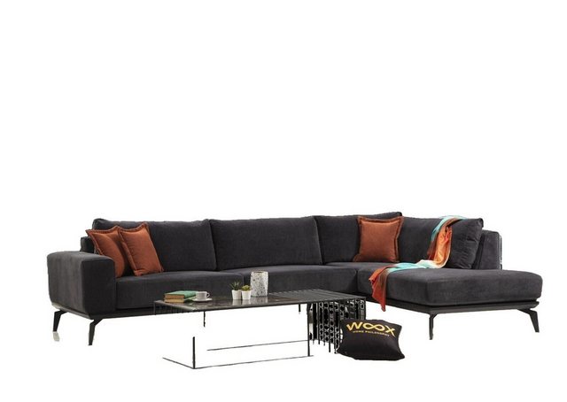 JVmoebel Ecksofa Exklusives Graues Polster Ecksofa Designer Eckgarnitur Mod günstig online kaufen