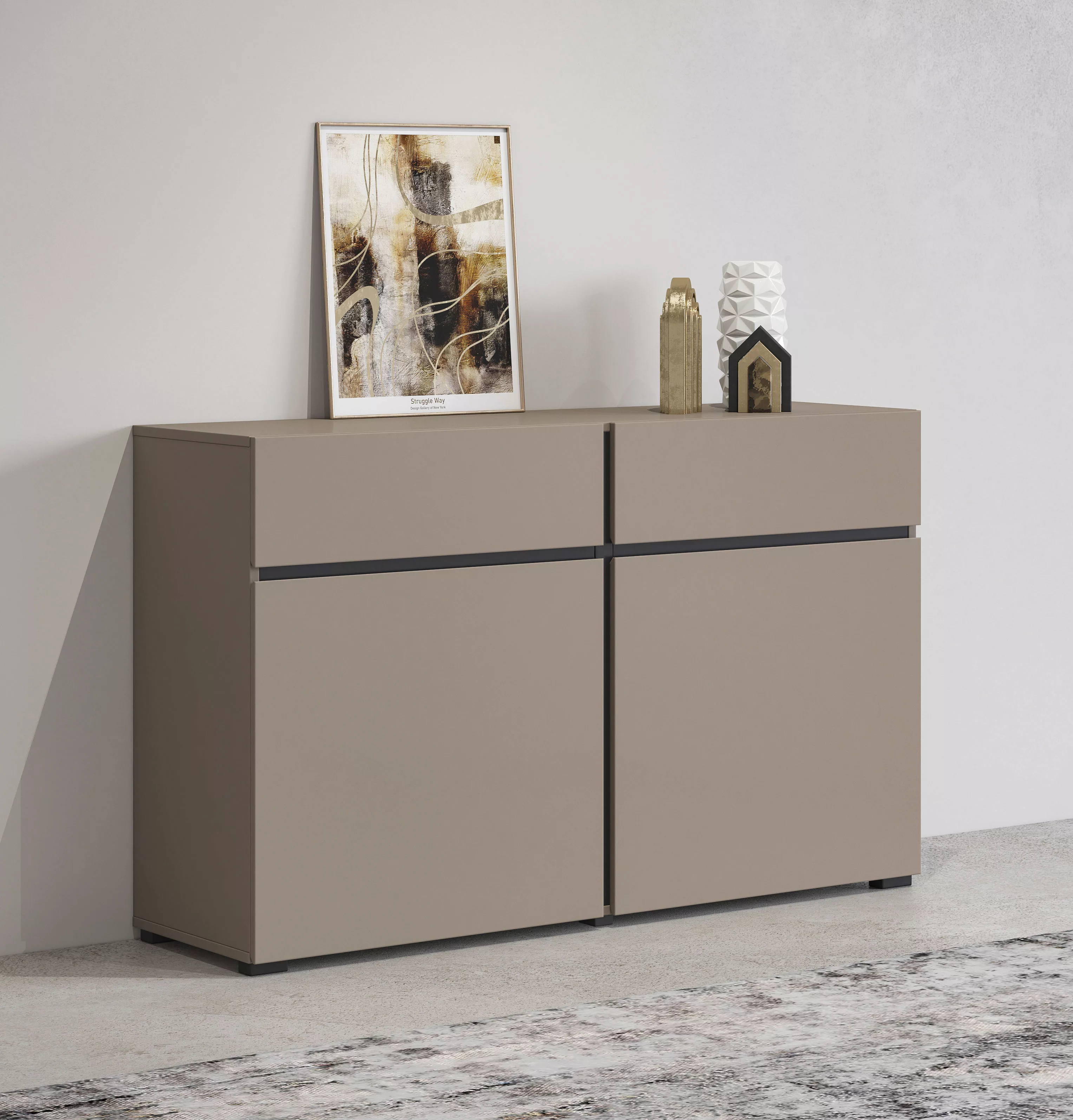 INOSIGN Sideboard "Cross,Breite 119,5 cm, moderne grifflose Kommode,2 Türen günstig online kaufen