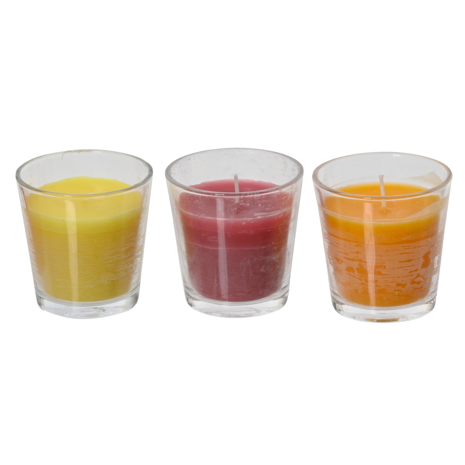 Citronella Kerze im Glas 3-fach Sortiert Ø 7,5 cm x 7,5 cm Farbauswahl günstig online kaufen