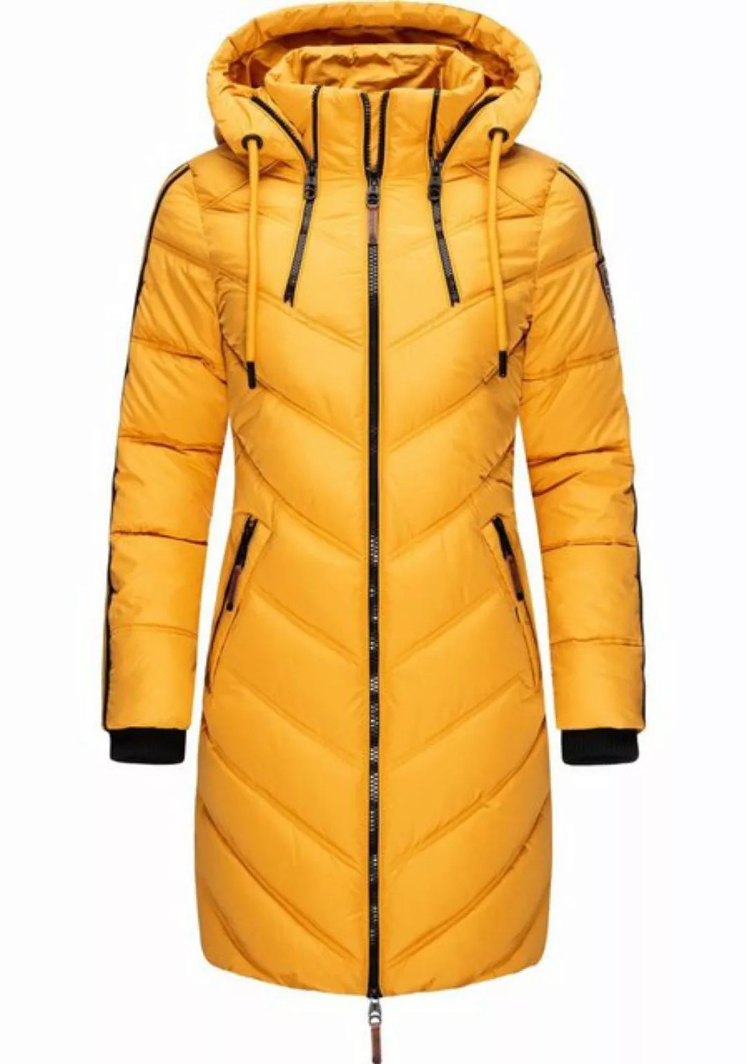 Marikoo Wintermantel Armasa modischer Damen Winter Steppmantel mit Kapuze günstig online kaufen