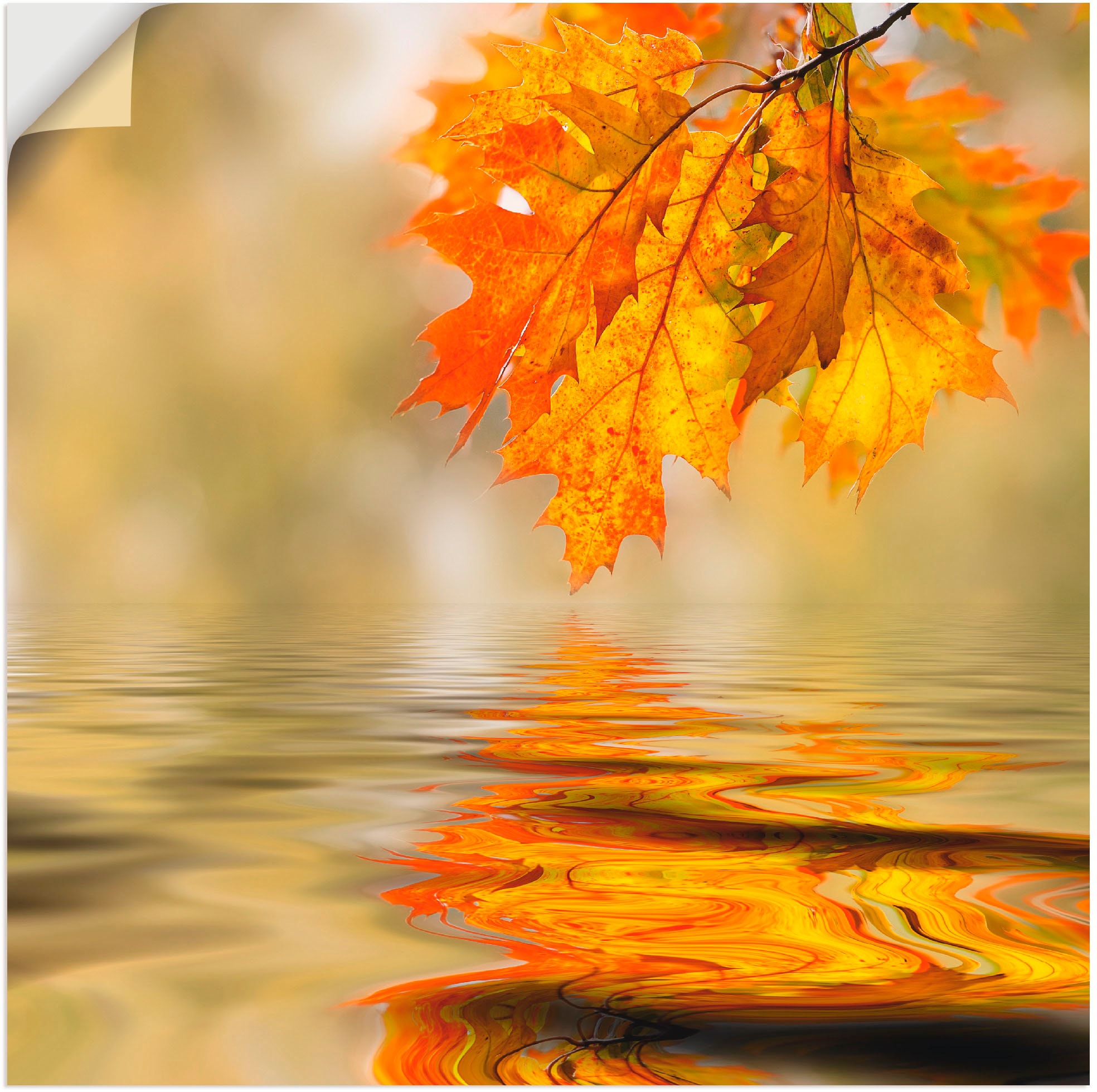 Artland Wandbild »Herbstblatt«, Blätter, (1 St.), als Alubild, Outdoorbild, günstig online kaufen