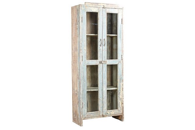 daslagerhaus living Hochschrank Vitrine Vintage hellblau günstig online kaufen