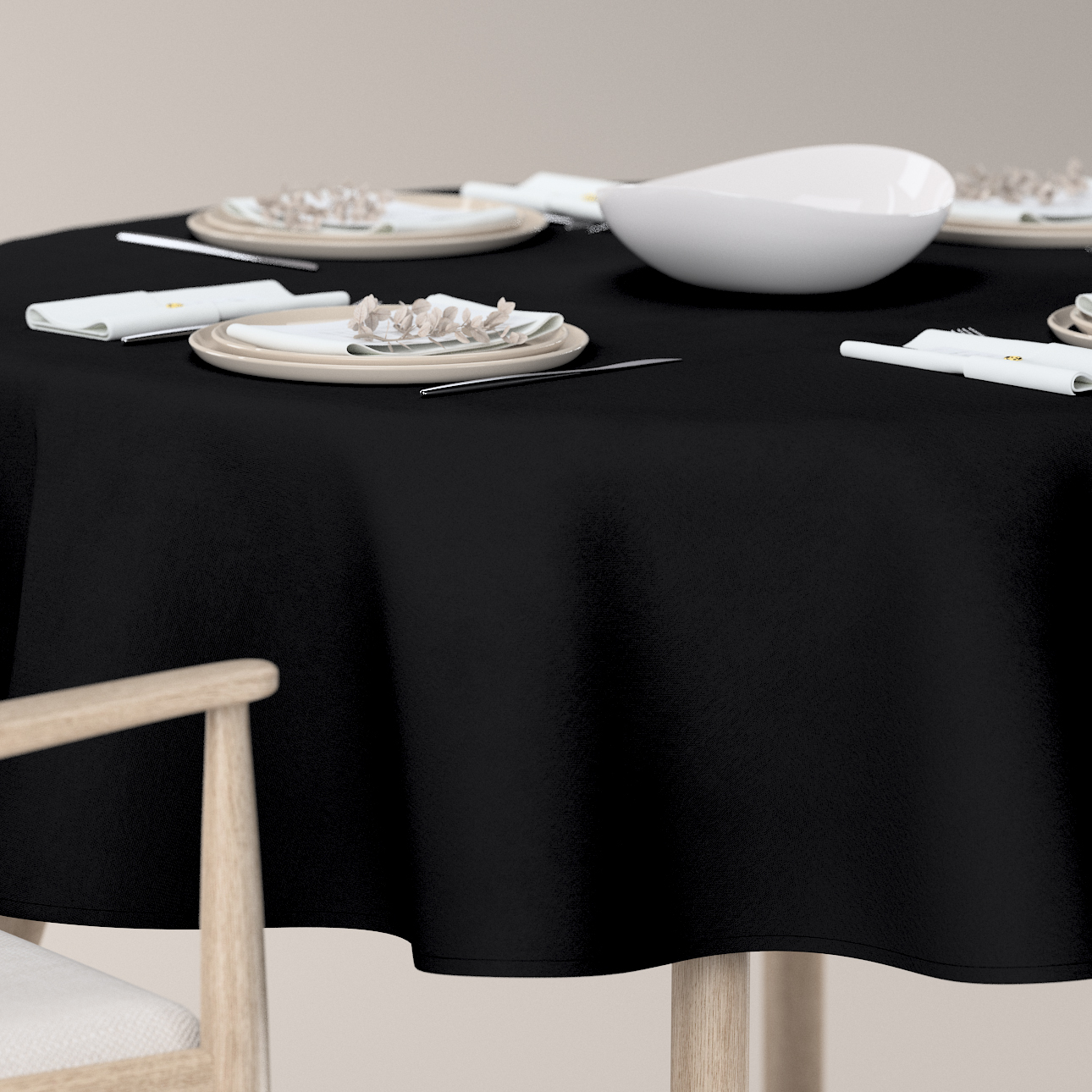 Runde Tischdecke, schwarz, Loneta (133-06) günstig online kaufen