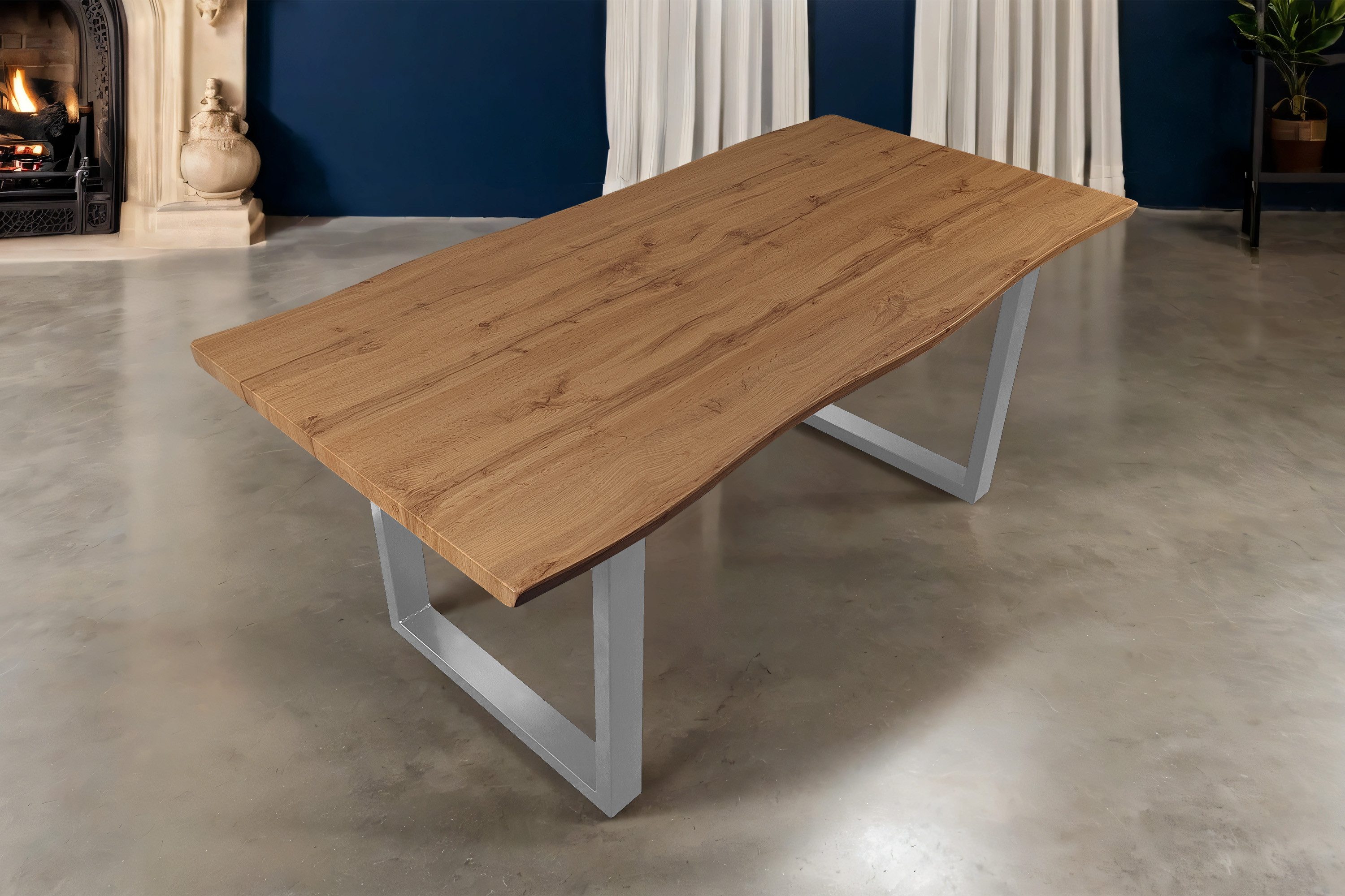 SAM® Esstisch Thoran, Holz-Optik Wildeiche, U-Metallgestell, günstig online kaufen