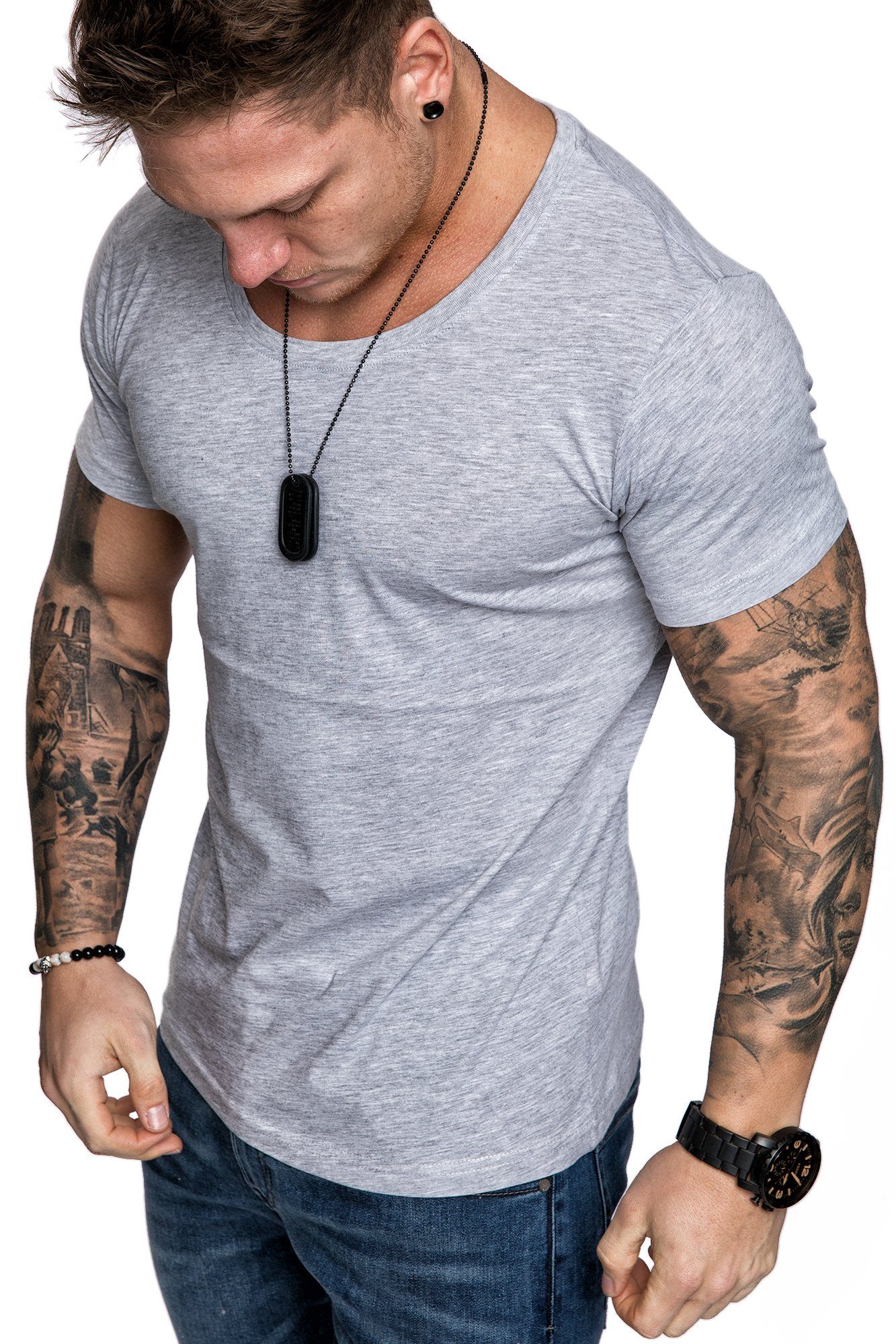 Amaci&Sons T-Shirt LANCASTER Basic T-Shirt mit günstig online kaufen