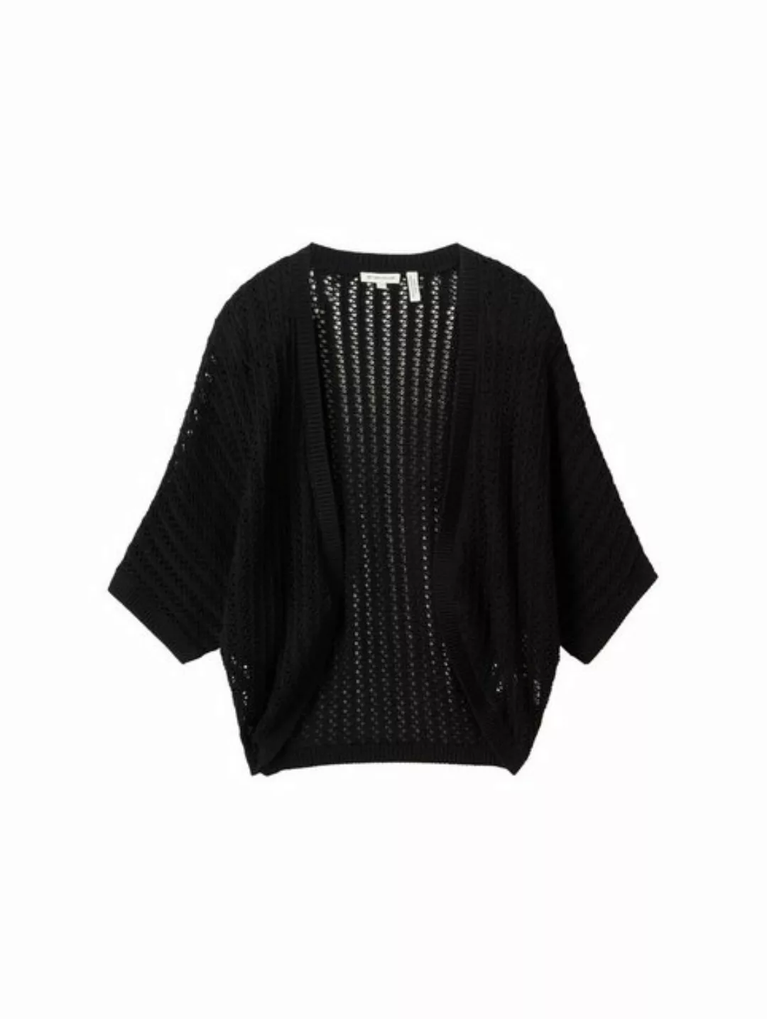 TOM TAILOR Strickjacke knit short structured cardigan, deep black günstig online kaufen