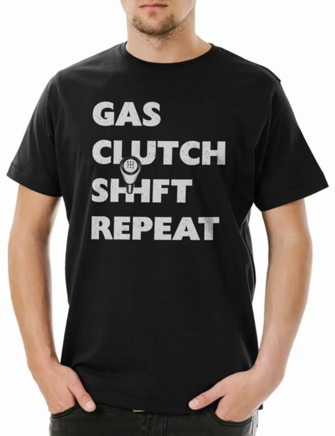 Urban Backwoods Print-Shirt Gas Clutch Shift Repeat Herren T-Shirt Polizei günstig online kaufen