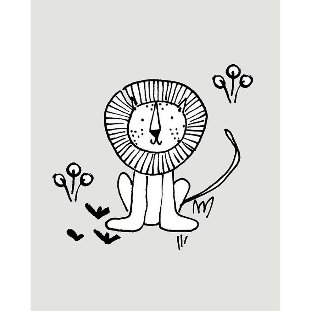 Komar Wandbild Scribble Lion Löwe B/L: ca. 40x50 cm günstig online kaufen