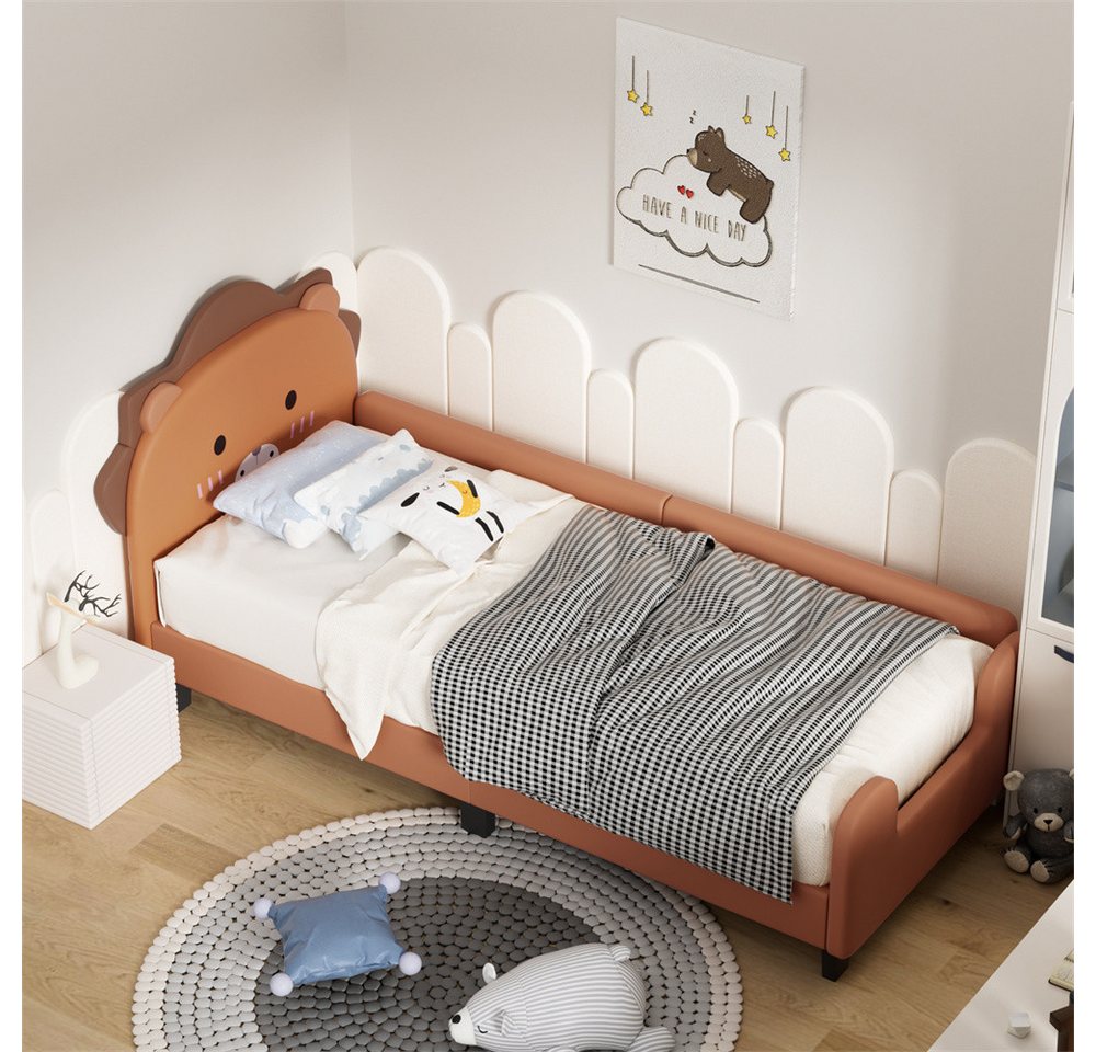 XDeer Jugendbett Kinderbett 90*200 Lattenrost mit Kopfteil Kinderbett, Löwe günstig online kaufen