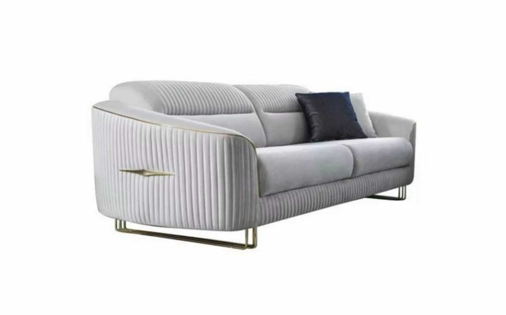 Xlmoebel 3-Sitzer Neues modernes 3-Sitzer Polstersofa in weißem Textilbezug günstig online kaufen