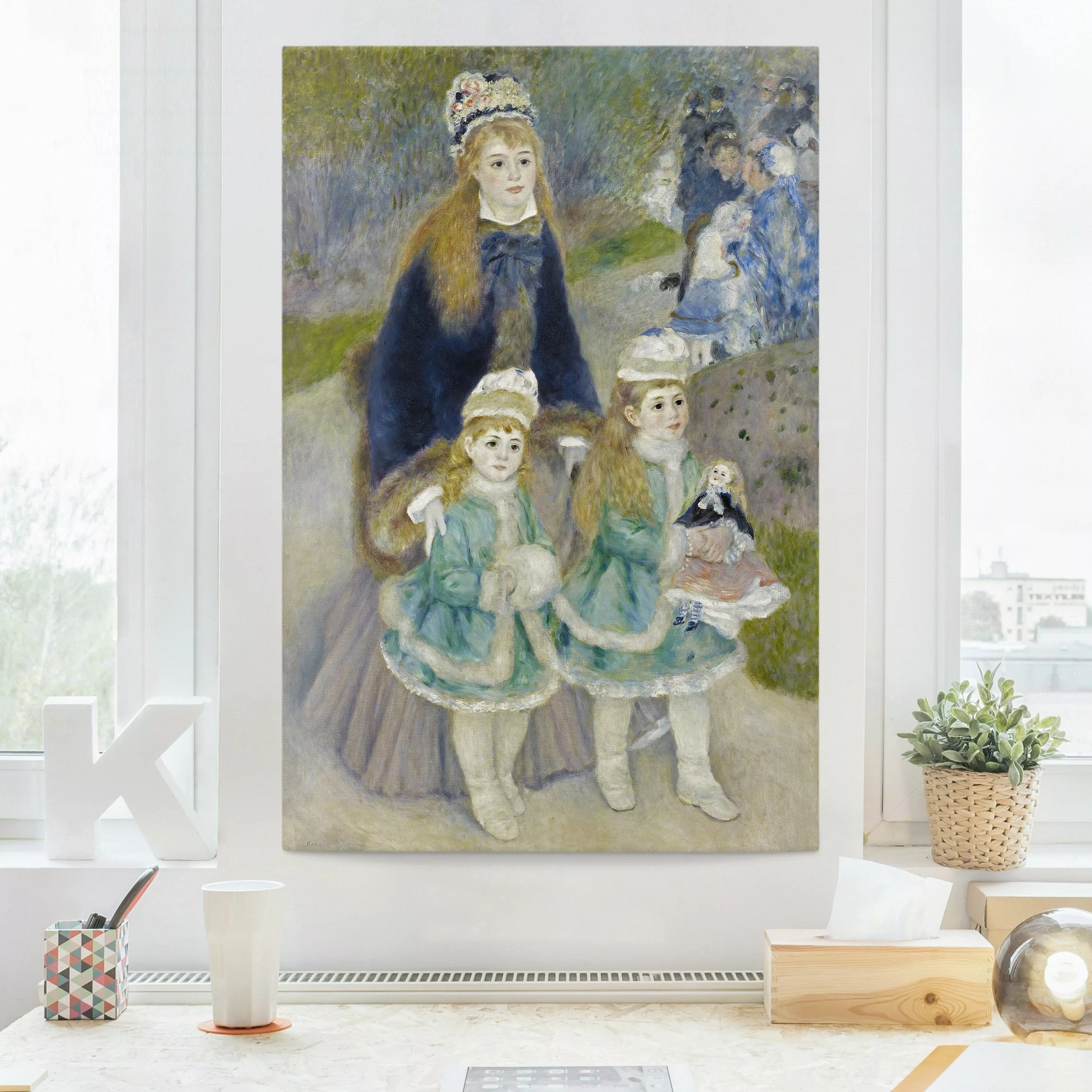 Leinwandbild Kunstdruck - Hochformat Auguste Renoir - Mutter und Kinder günstig online kaufen