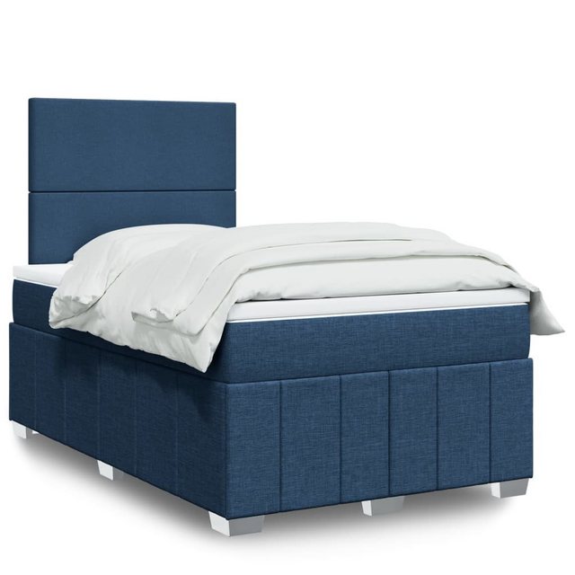 vidaXL Boxspringbett, Boxspringbett mit Matratze Blau 120x190 cm Stoff günstig online kaufen