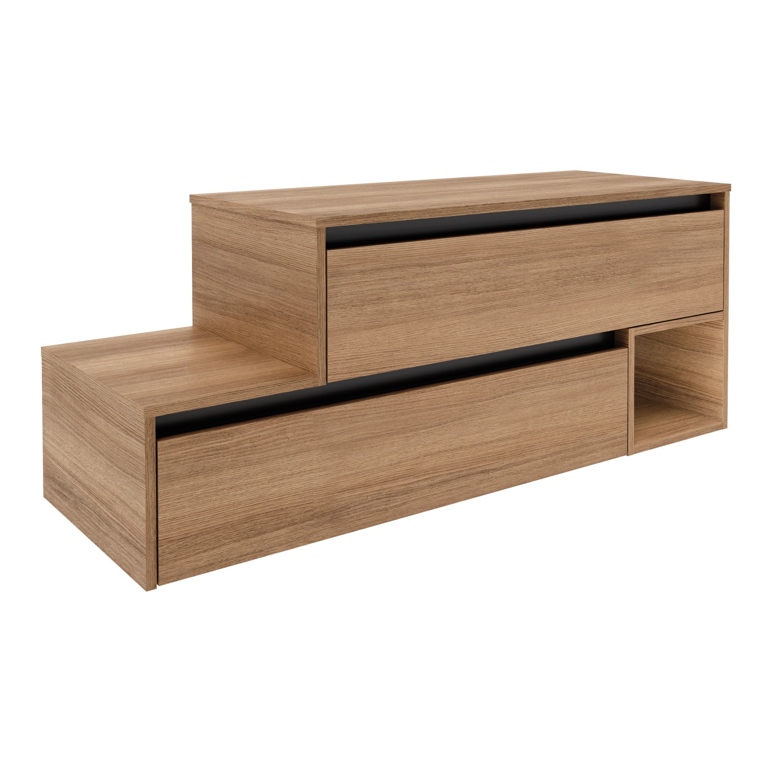 Fackelmann Waschbeckenunterschrank rechts Vita 128,7cmx51,6cmx46,5cm Oak/Sc günstig online kaufen