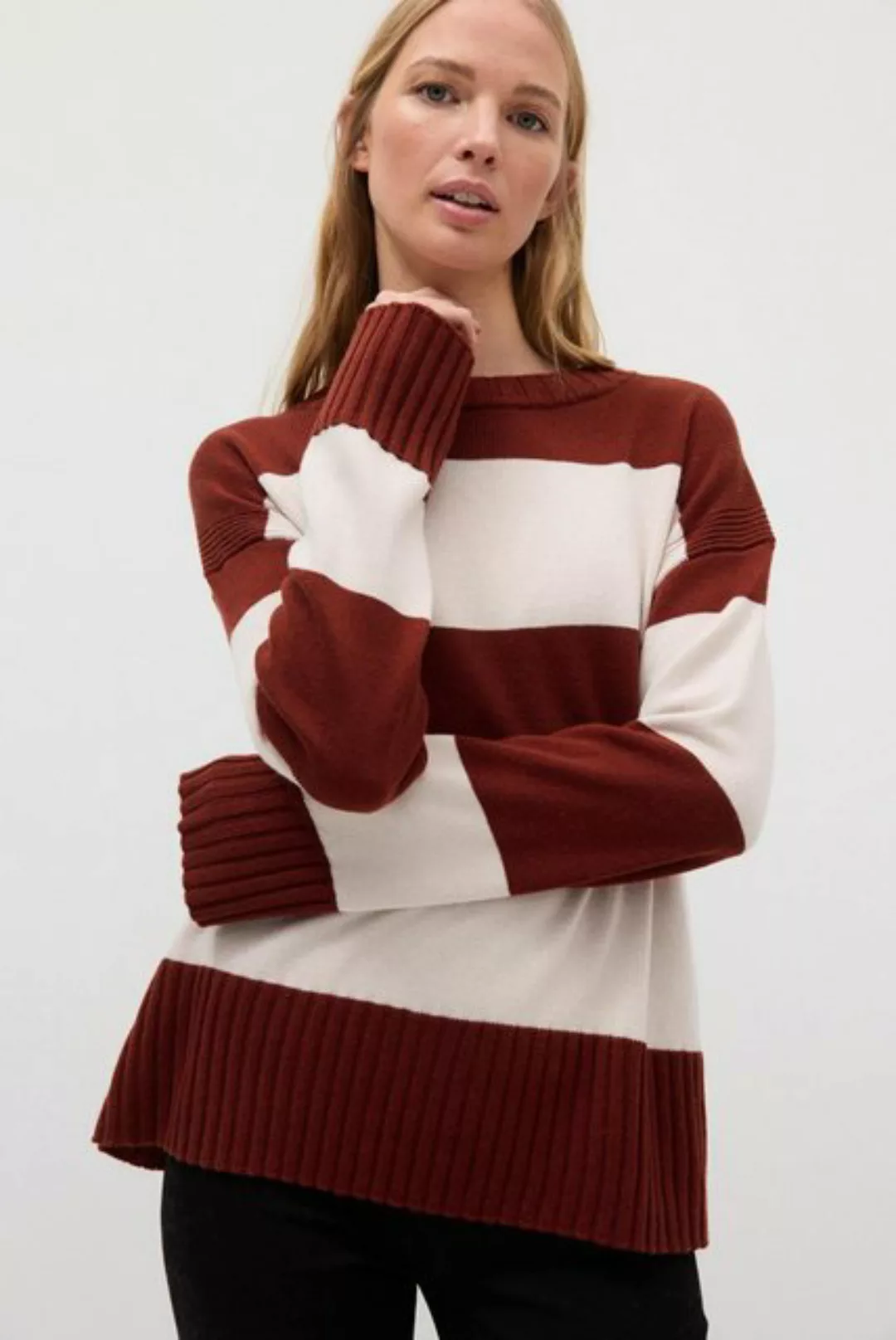 THE FASHION PEOPLE Sweatshirt Striped roundneck Sweater günstig online kaufen