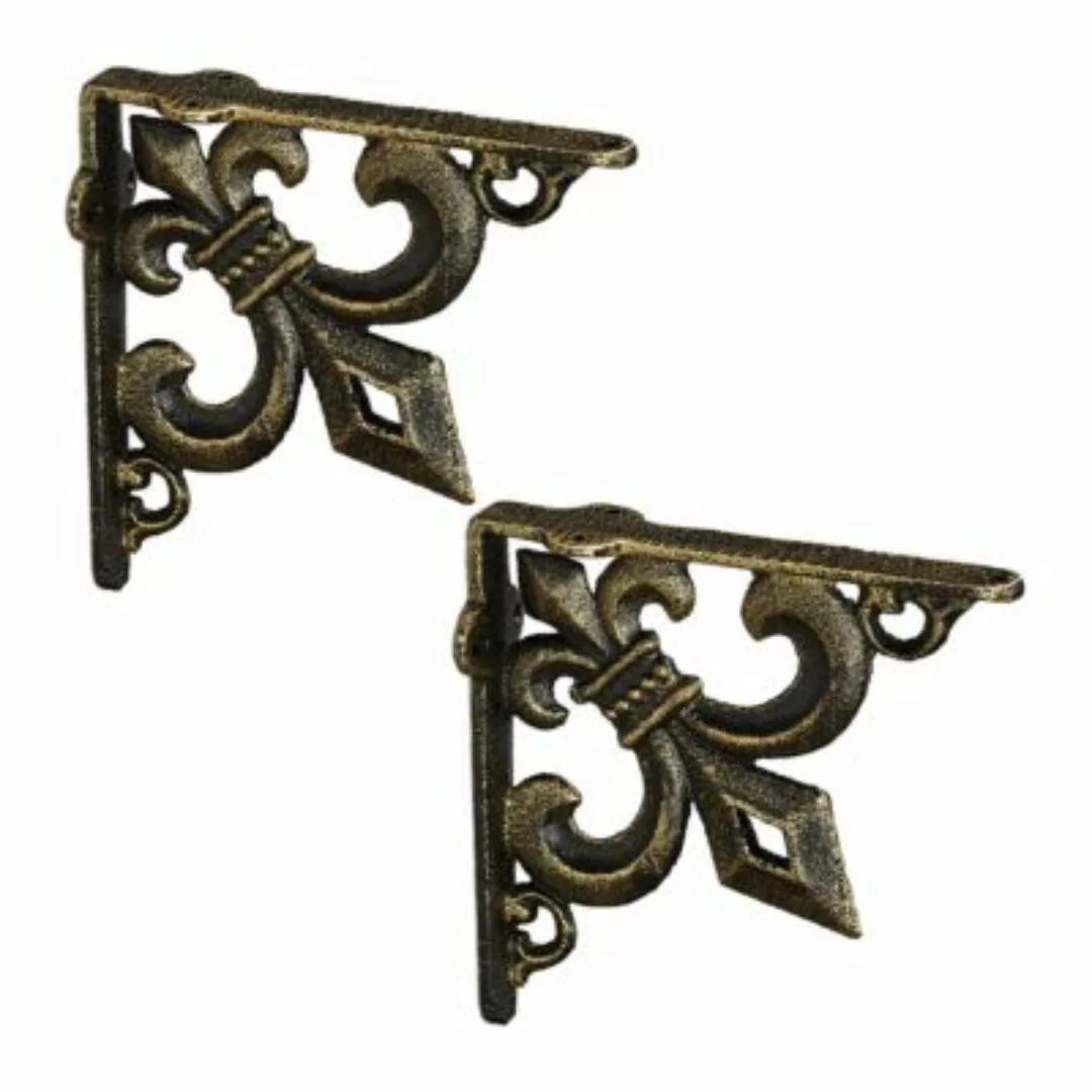 relaxdays Regalwinkel Gusseisen antik 2er Set bronze günstig online kaufen