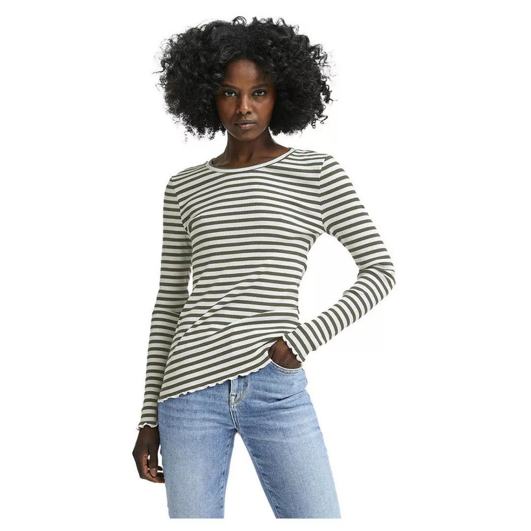 Selected Anna Stripe Langarm-t-shirt M Kalamata / Stripes W Snow White Stri günstig online kaufen