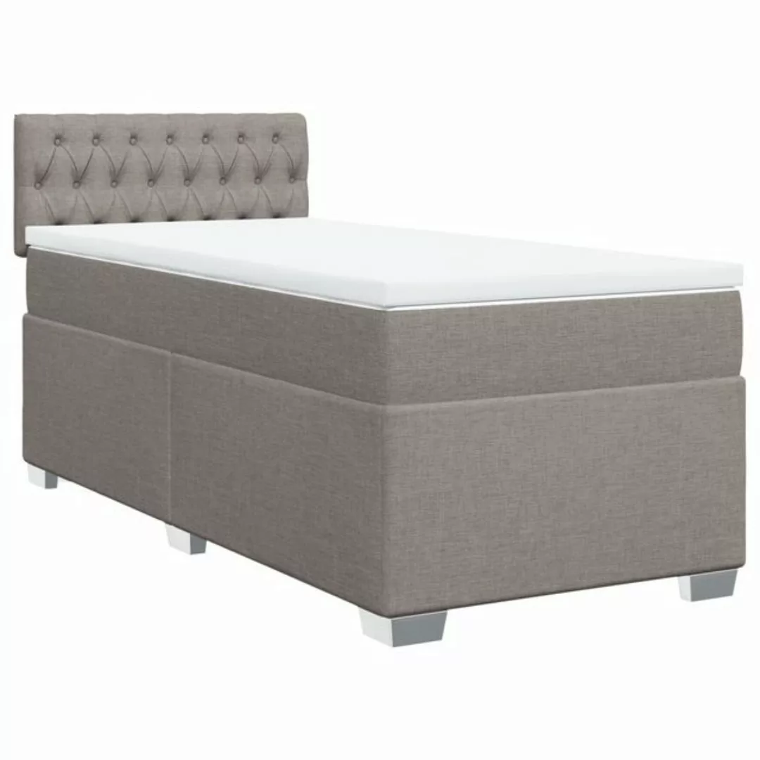 vidaXL Bett Boxspringbett mit Matratze Taupe 80x200 cm Stoff günstig online kaufen