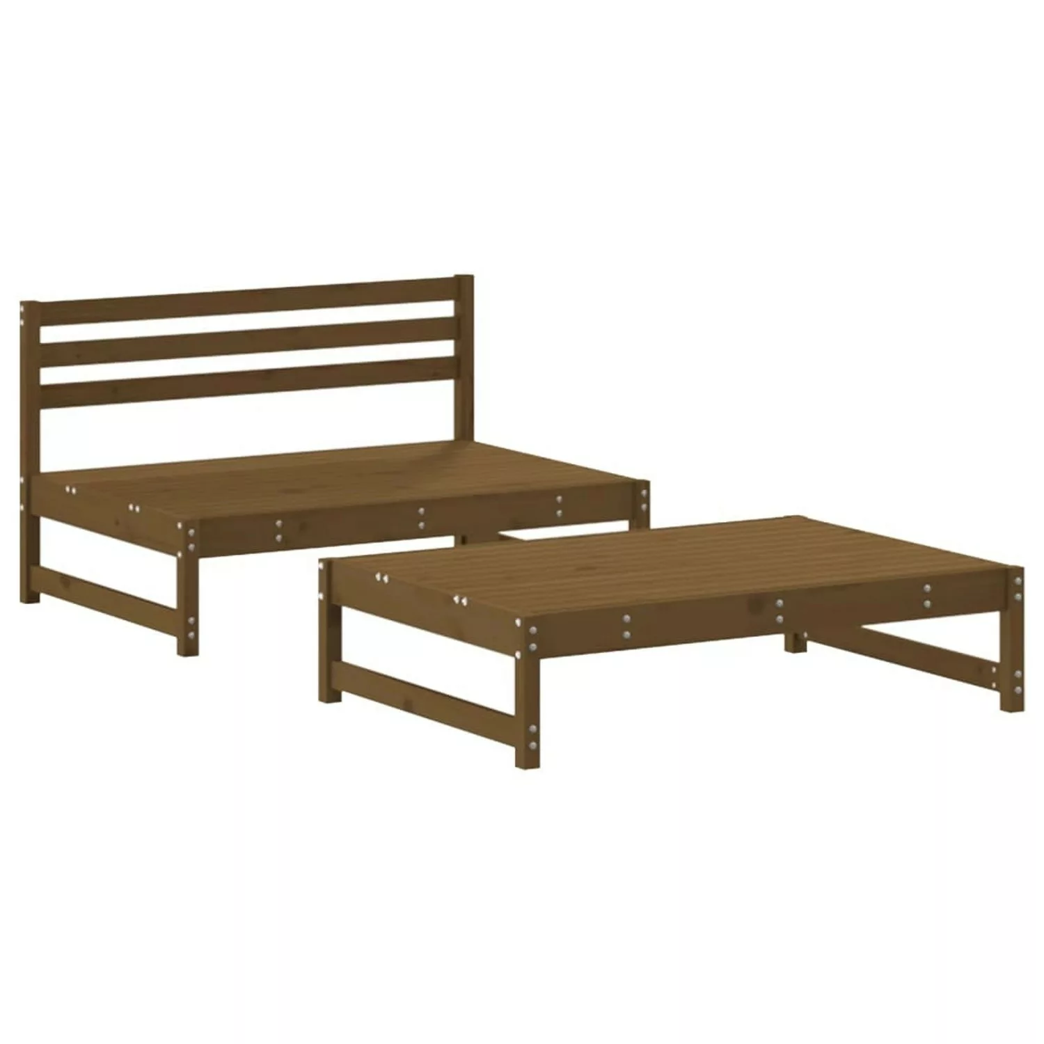 vidaXL 2-tlg Garten-Lounge-Set Honigbraun Massivholz Kiefer Modell 2 günstig online kaufen