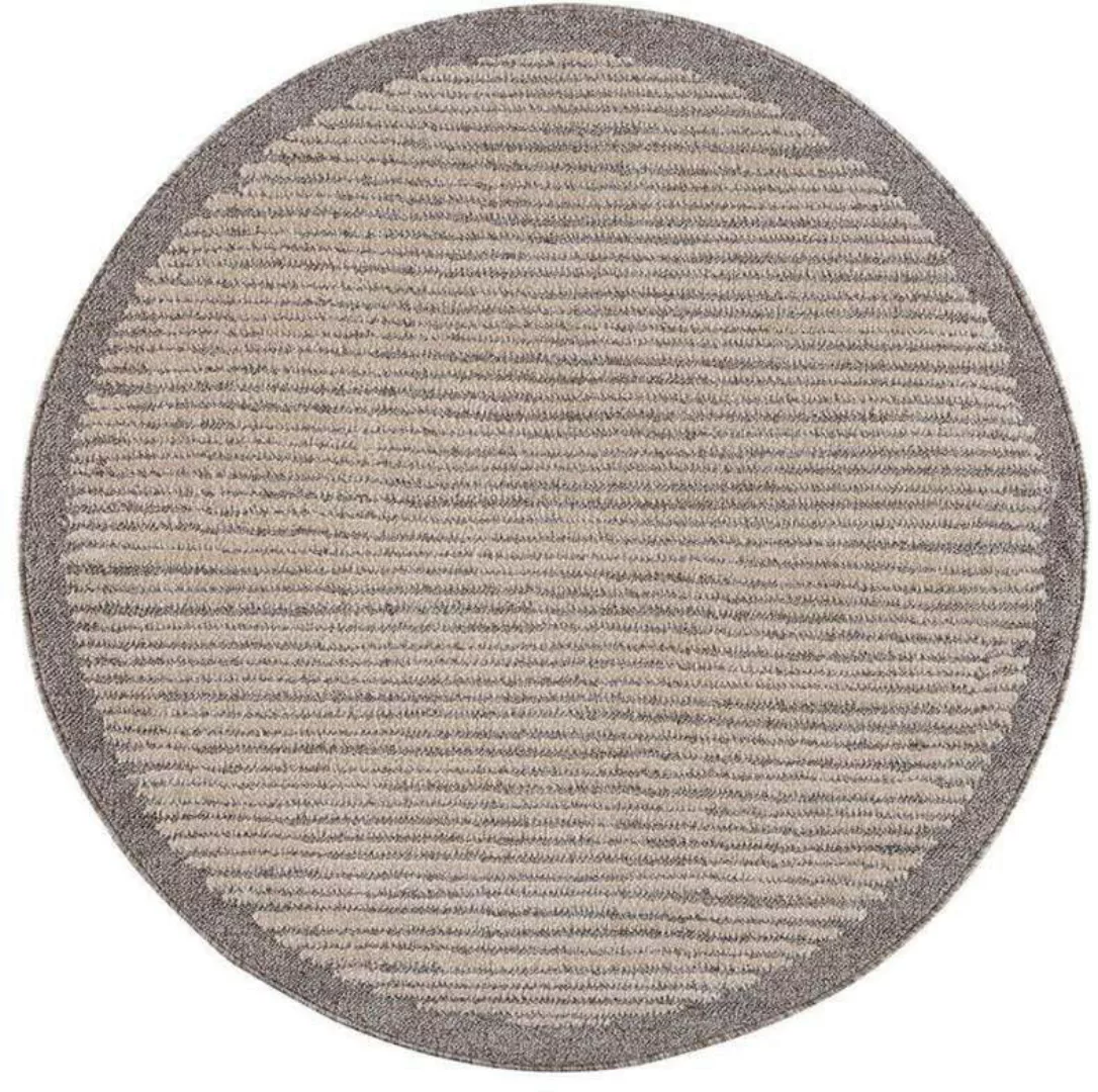 Carpet City Teppich »Art 2231«, rund, 7 mm Höhe, Kurzflor, Streifen-Muster, günstig online kaufen