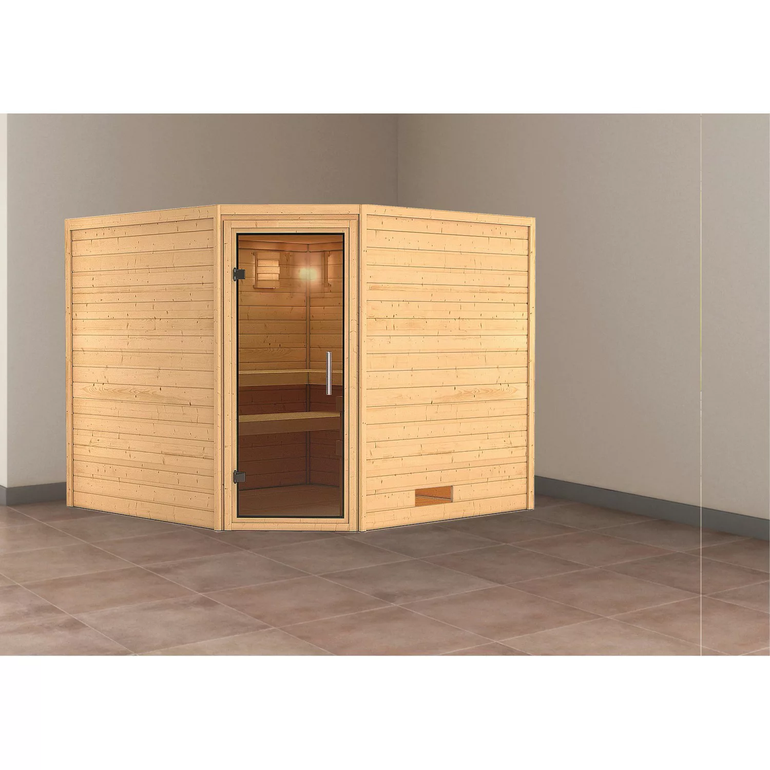 Karibu Sauna »"Leona" mit bronzierter Tür naturbelassen«, aus hochwertiger günstig online kaufen