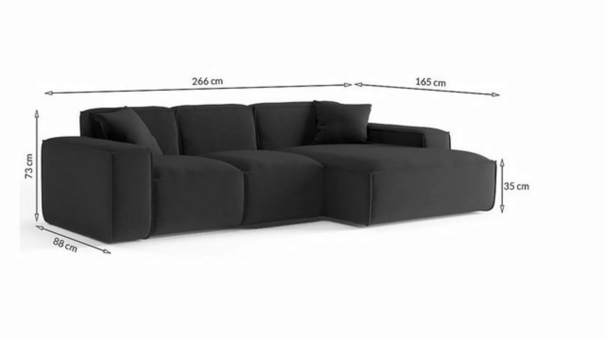 Fun Möbel Ecksofa Designersofa CESINA Ottomane Rechts oder Links in Stoff, günstig online kaufen