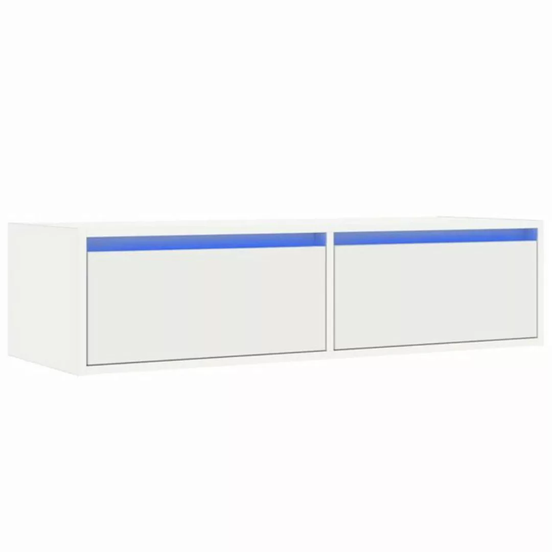 vidaXL TV-Schrank TV-Schrank mit LED-Leuchten Weiß 100x35,5x25 cm (1-St) günstig online kaufen