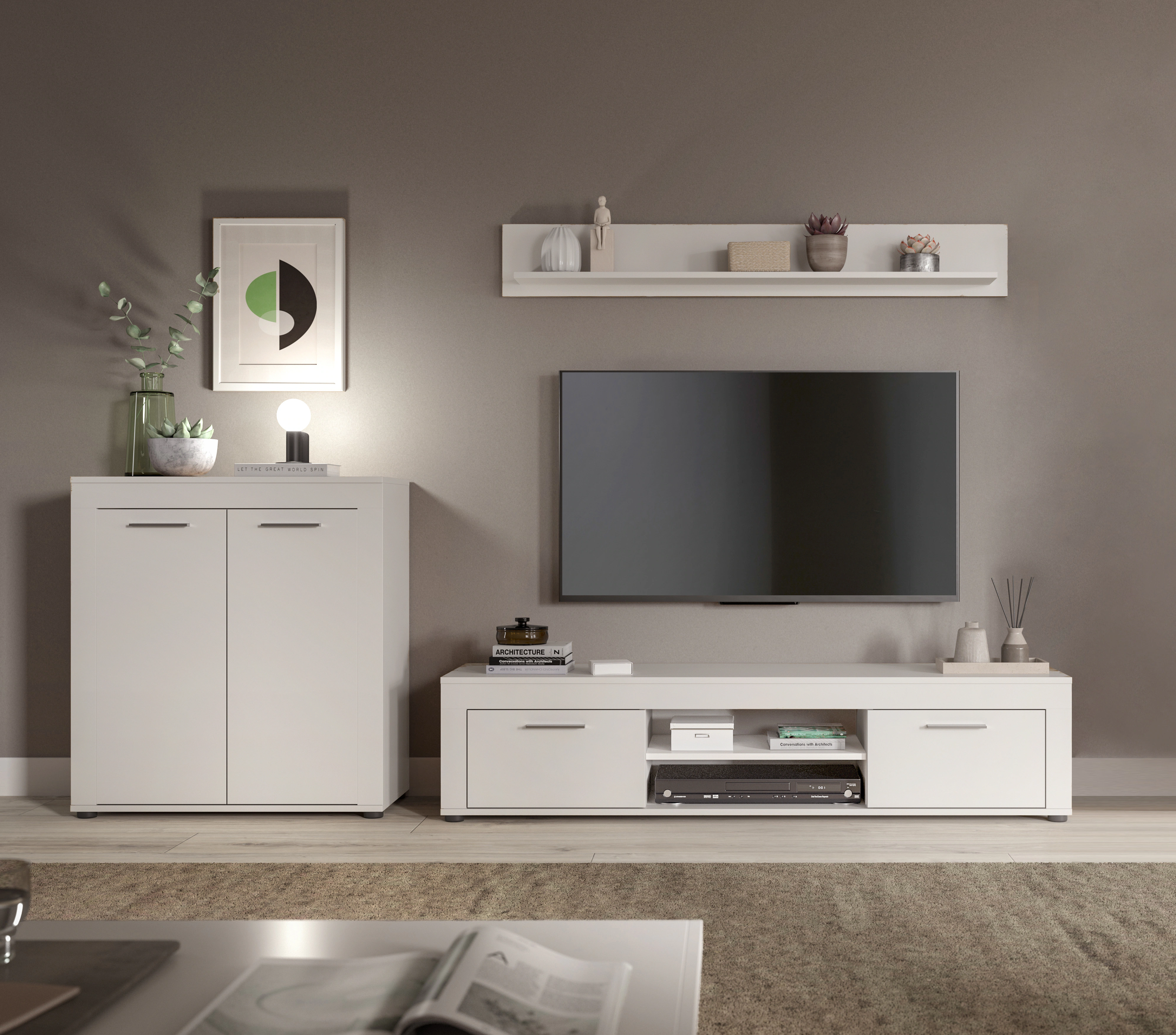 INOSIGN Wohnzimmer-Set "Aosta, Breite 255cm, bestehend aus Highboard, Lowbo günstig online kaufen