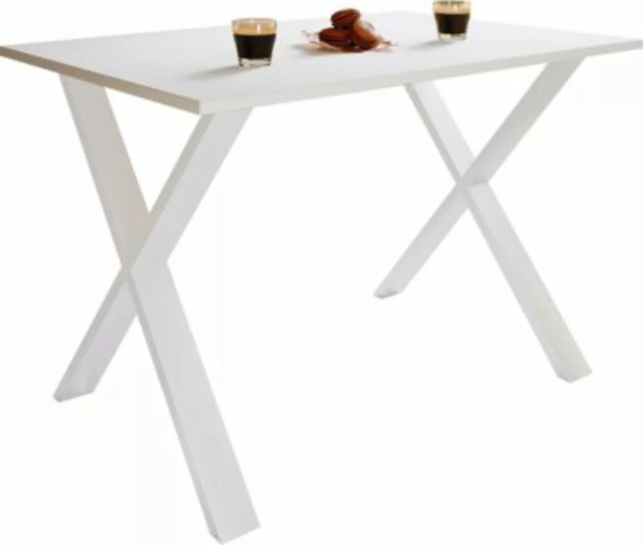 VCM Premium Holz Esstisch Küchentisch Speisetisch Tisch Xona X Weiß grau günstig online kaufen
