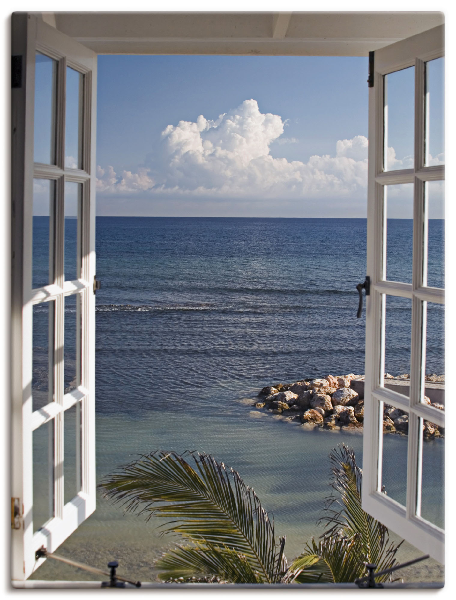 Artland Wandbild "Fenster zum Paradies", Fensterblick, (1 St.), als Alubild günstig online kaufen