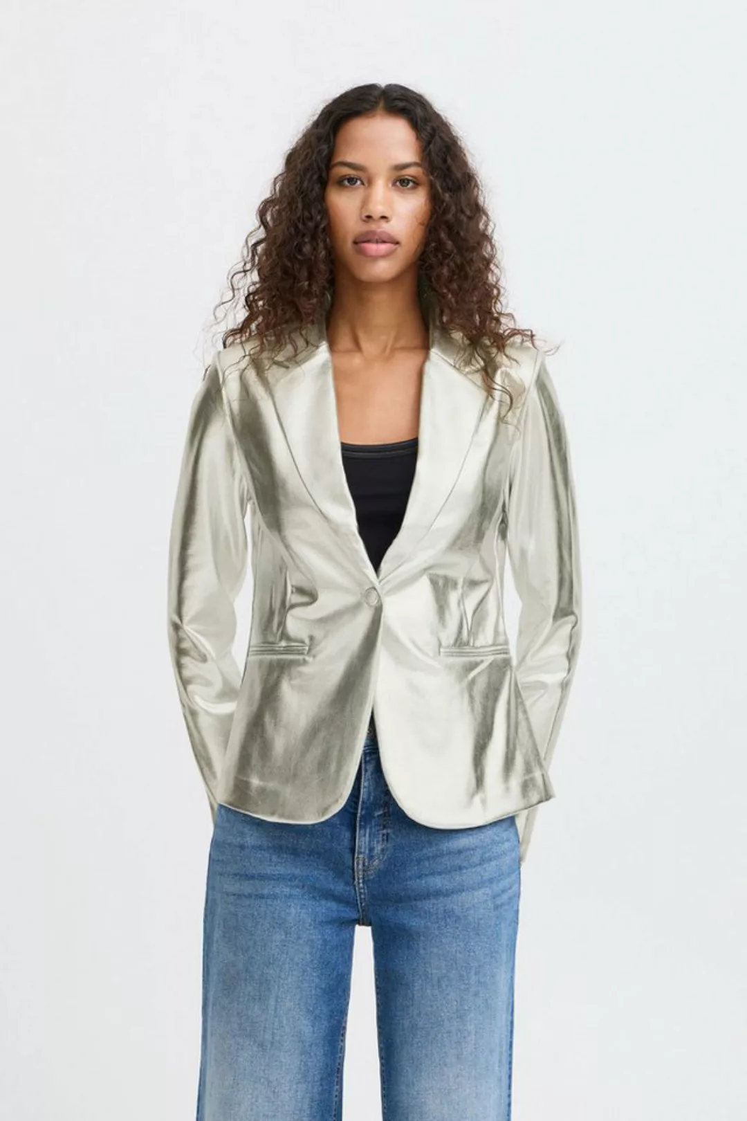 Ichi Kurzblazer IHKATE METALLIC BL schicker Blazer mit Metalloptik günstig online kaufen