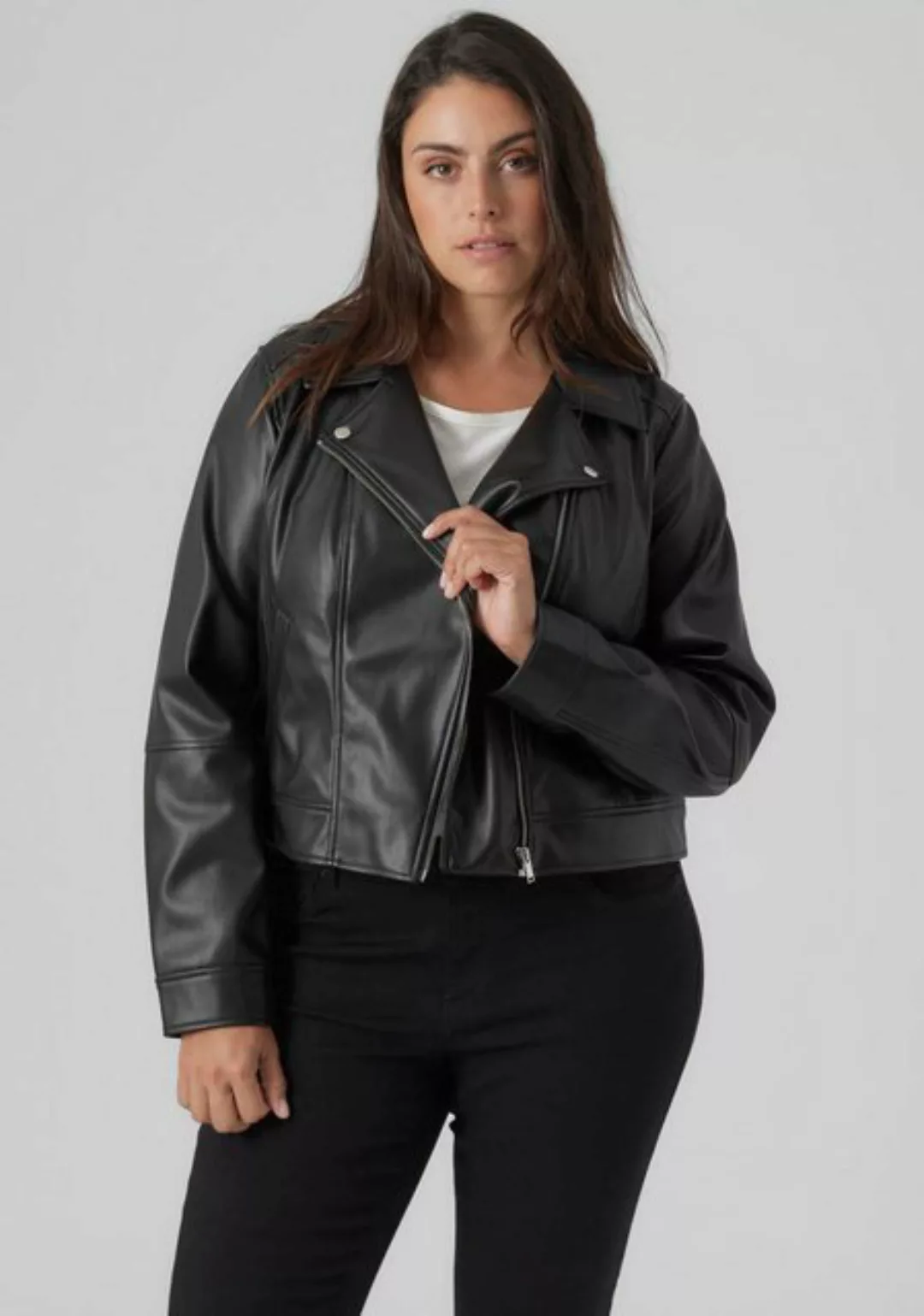 Vero Moda Curve Lederimitatjacke VMCBELLAANNA SHORT COATED JKT CUR NOOS mit günstig online kaufen