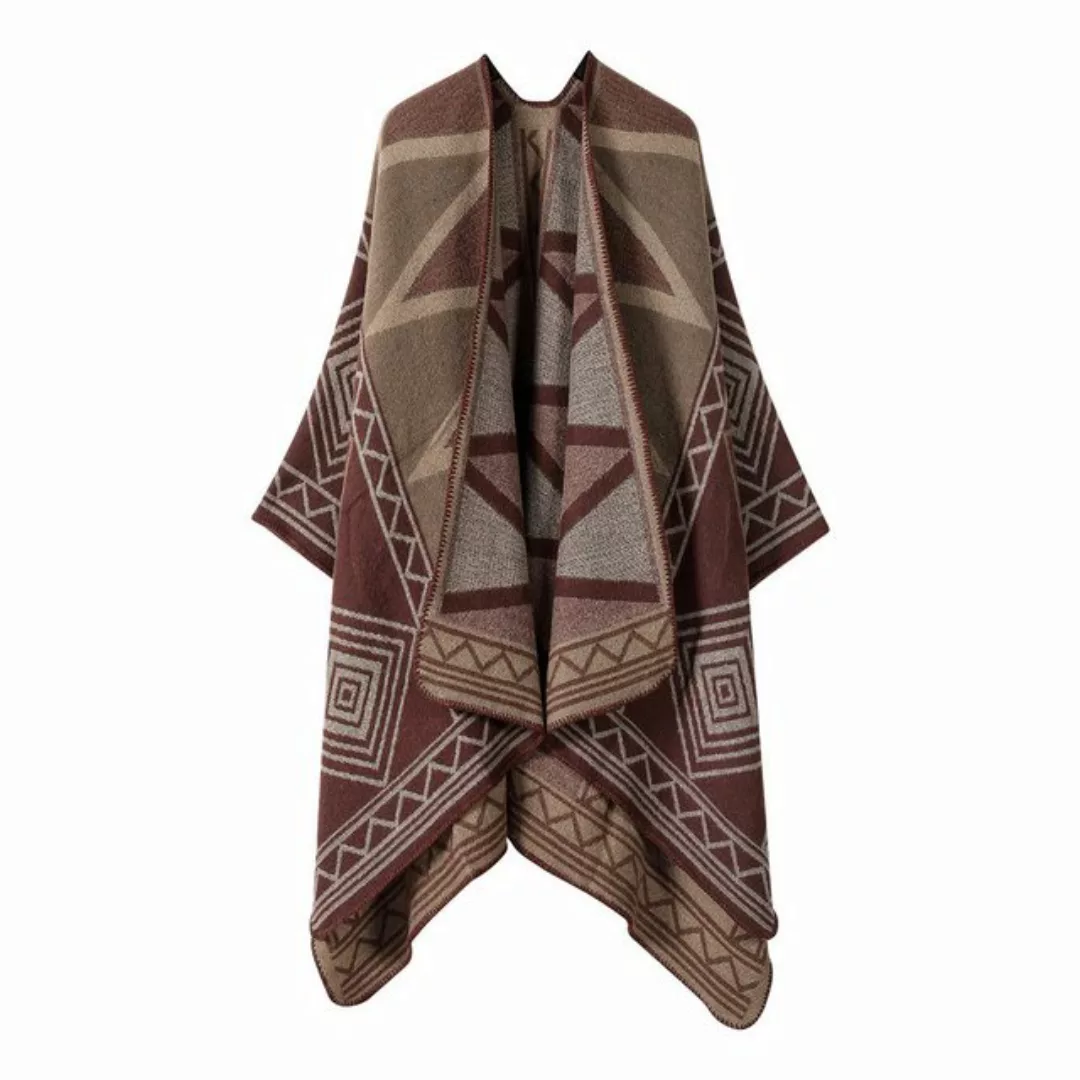 Refttenw Poncho Warmer Damen-Tuch,Vorne öffnender Tuch,Schal mit unregelmäß günstig online kaufen