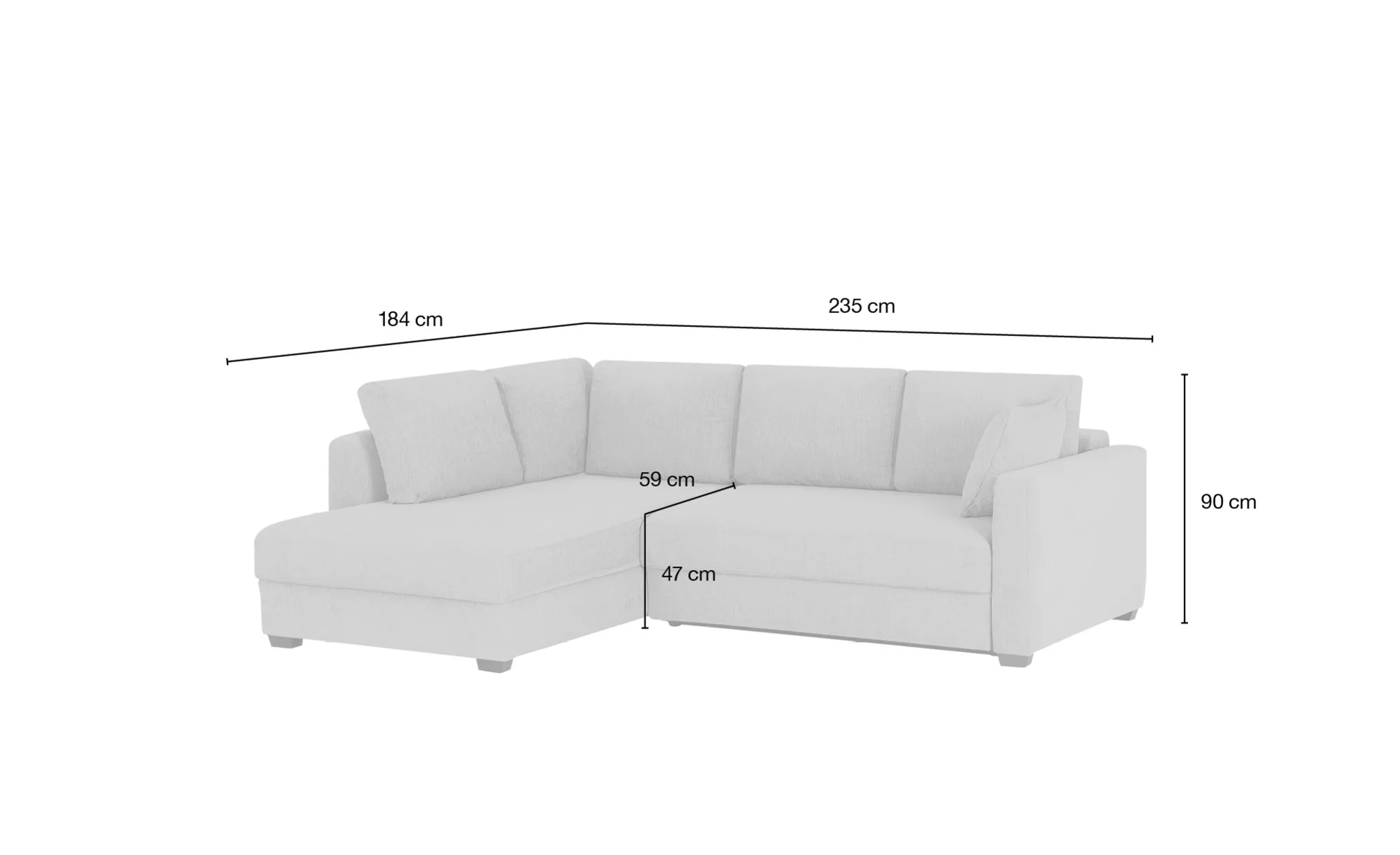 bobb Ecksofa  Lisa de Luxe ¦ braun ¦ Maße (cm): B: 235 H: 90 T: 184 Polster günstig online kaufen