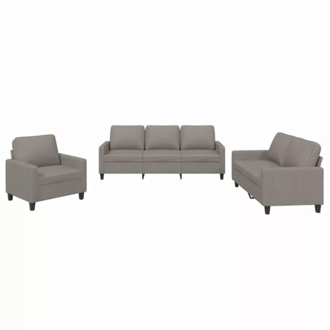 vidaXL Sofa Sofagarnitur mit Kissen Stoff, Standard, Taupe günstig online kaufen