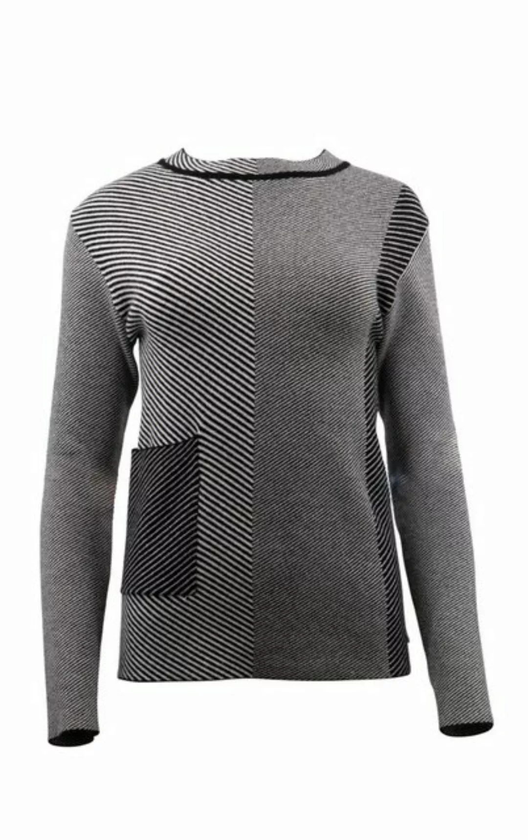 Passioni Strickpullover Turtleneck Pullover mit Kontraststreifenmuster günstig online kaufen