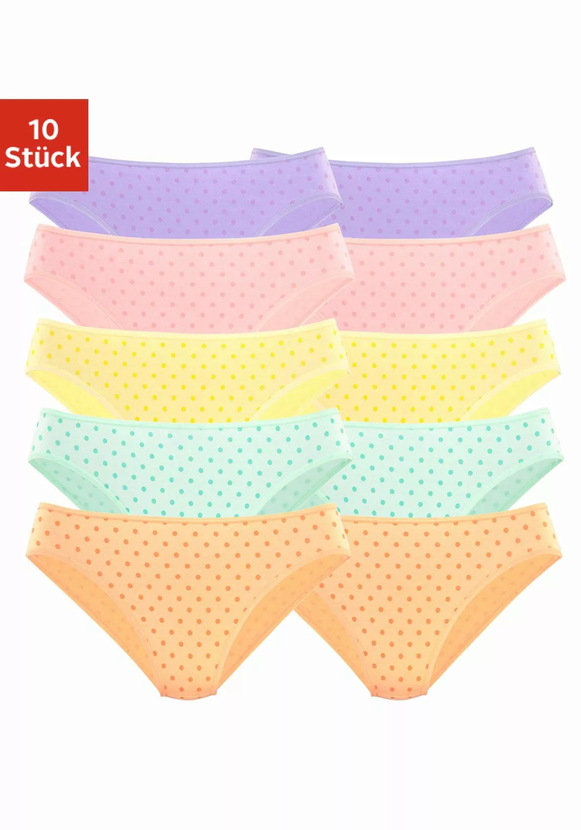 petite fleur Bikinislip, (10er-Pack), aus elastischer Baumwolle günstig online kaufen