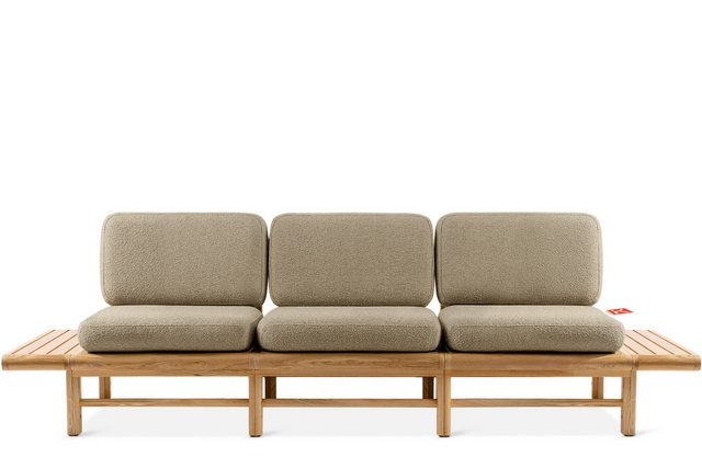 Konsimo Sofa ATREDA Gartensofa 3-Sitzer, mit beideseitig Ablagen, hergestel günstig online kaufen