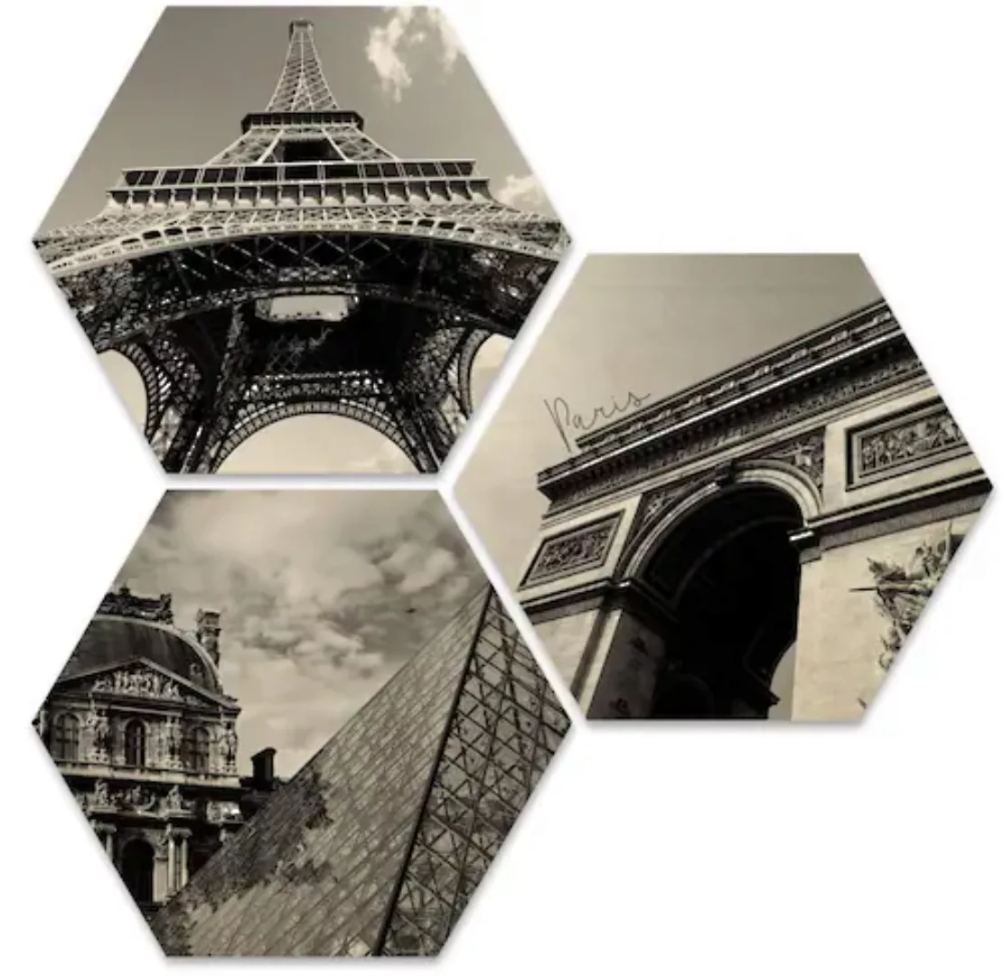 Wall-Art Mehrteilige Bilder "Impression Paris Stadt Collage", Tiere, (Set, günstig online kaufen