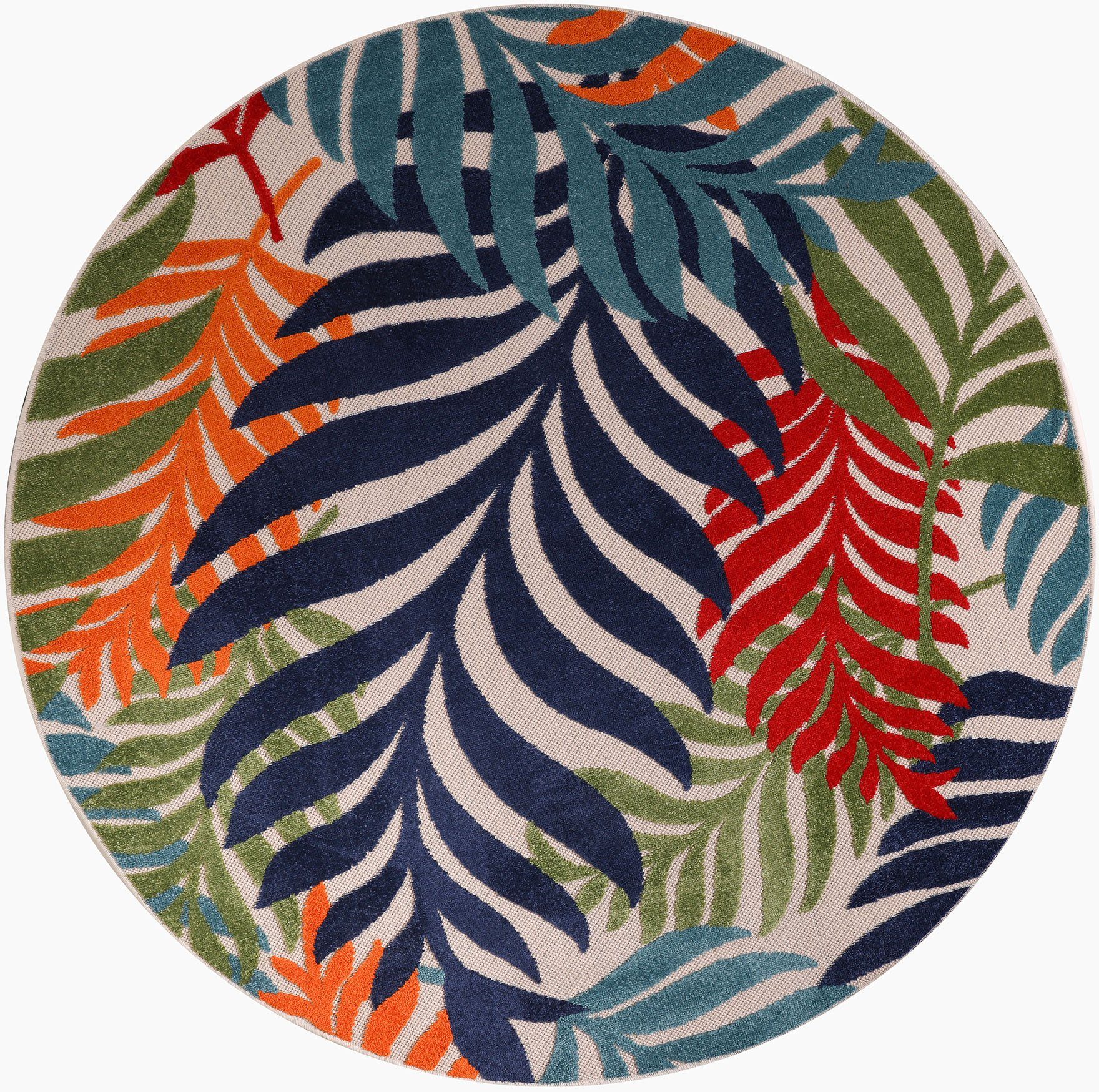 Sanat Teppich »Floral Outdoor«, rund, 6 mm Höhe, In- und Outdoor geeignet, günstig online kaufen