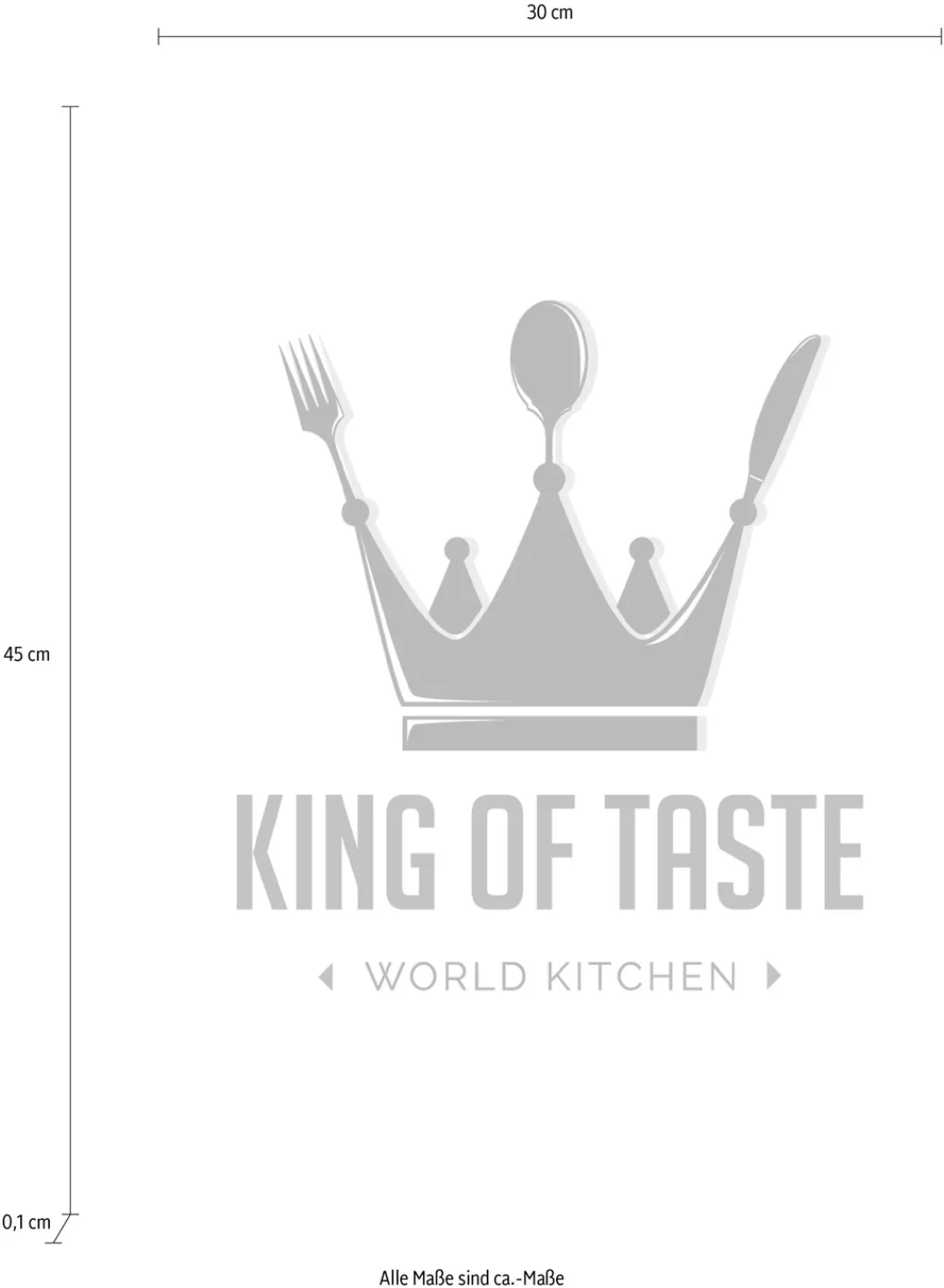 queence Wanddekoobjekt "KING OF TASTE", Schriftzug auf Stahlblech günstig online kaufen